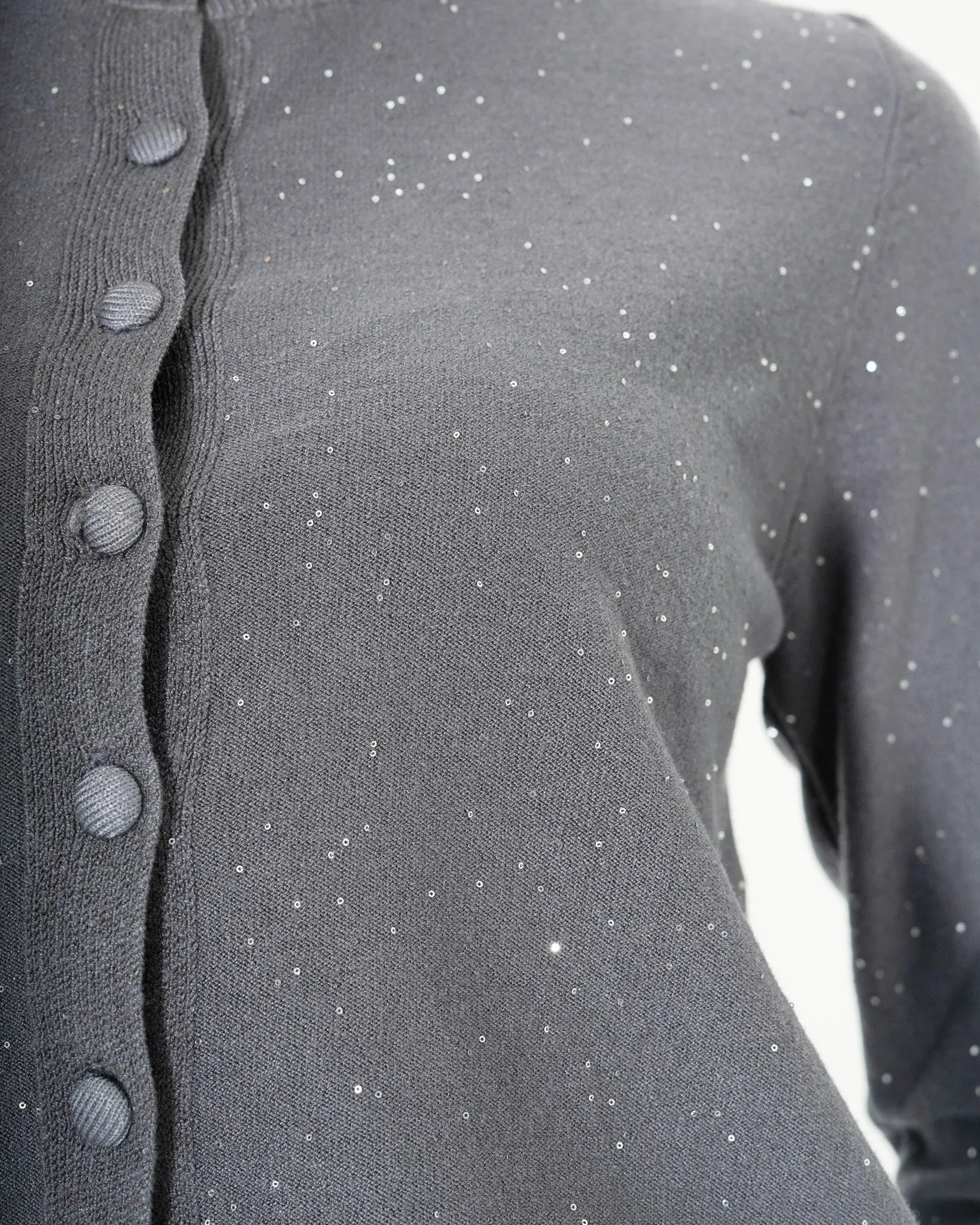 Cardigan in maglia con micro paillettes e bottoni rivestiti - Elias sold by Hope Fashion product image thumbnail 4