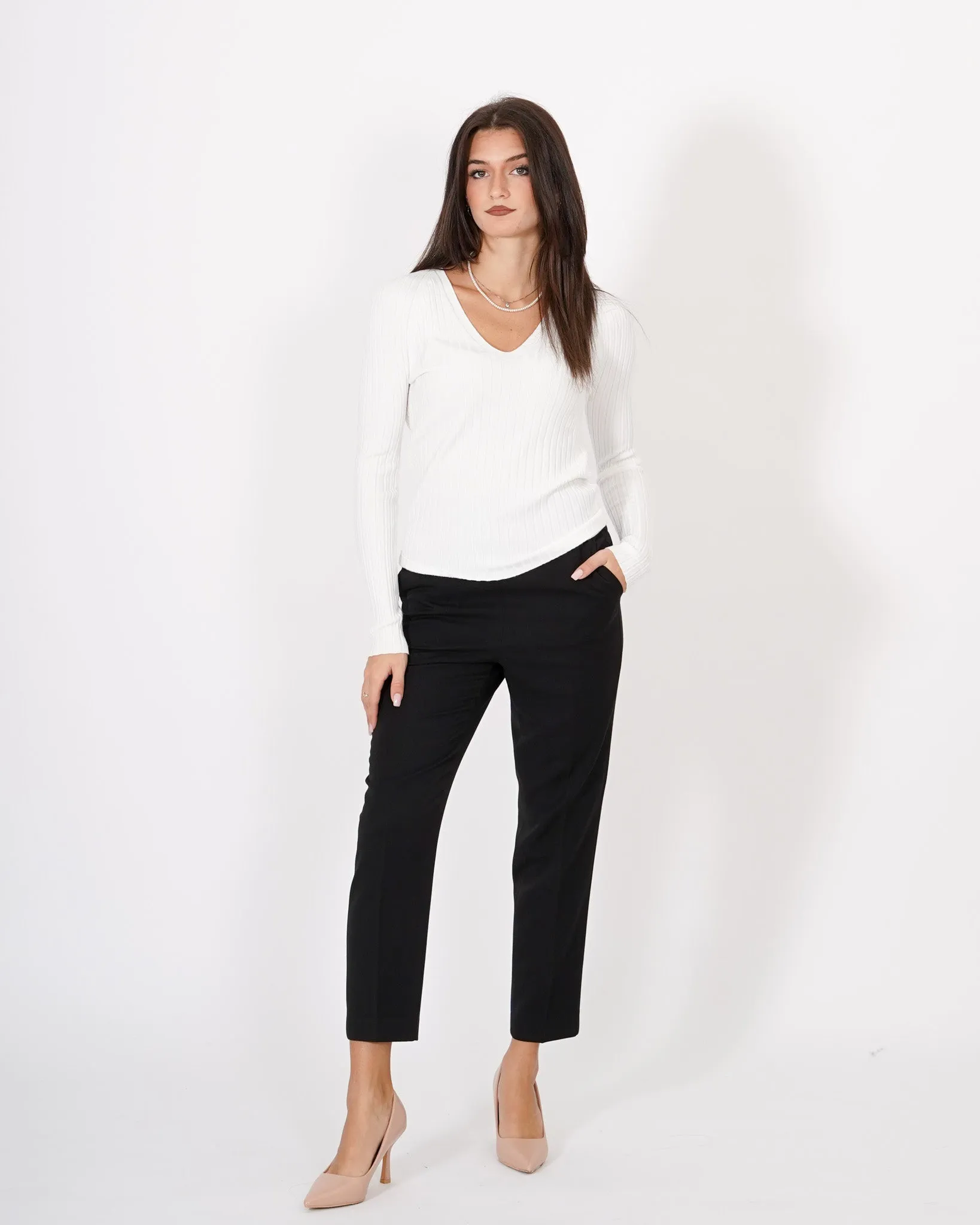 Maglia a costine con scollo a V - Verdesca sold by Hope Fashion product image thumbnail 2