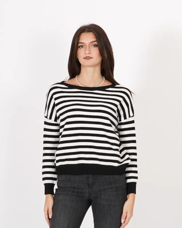 Maglia a righe con collo ampio - Tarallo sold by Hope Fashion