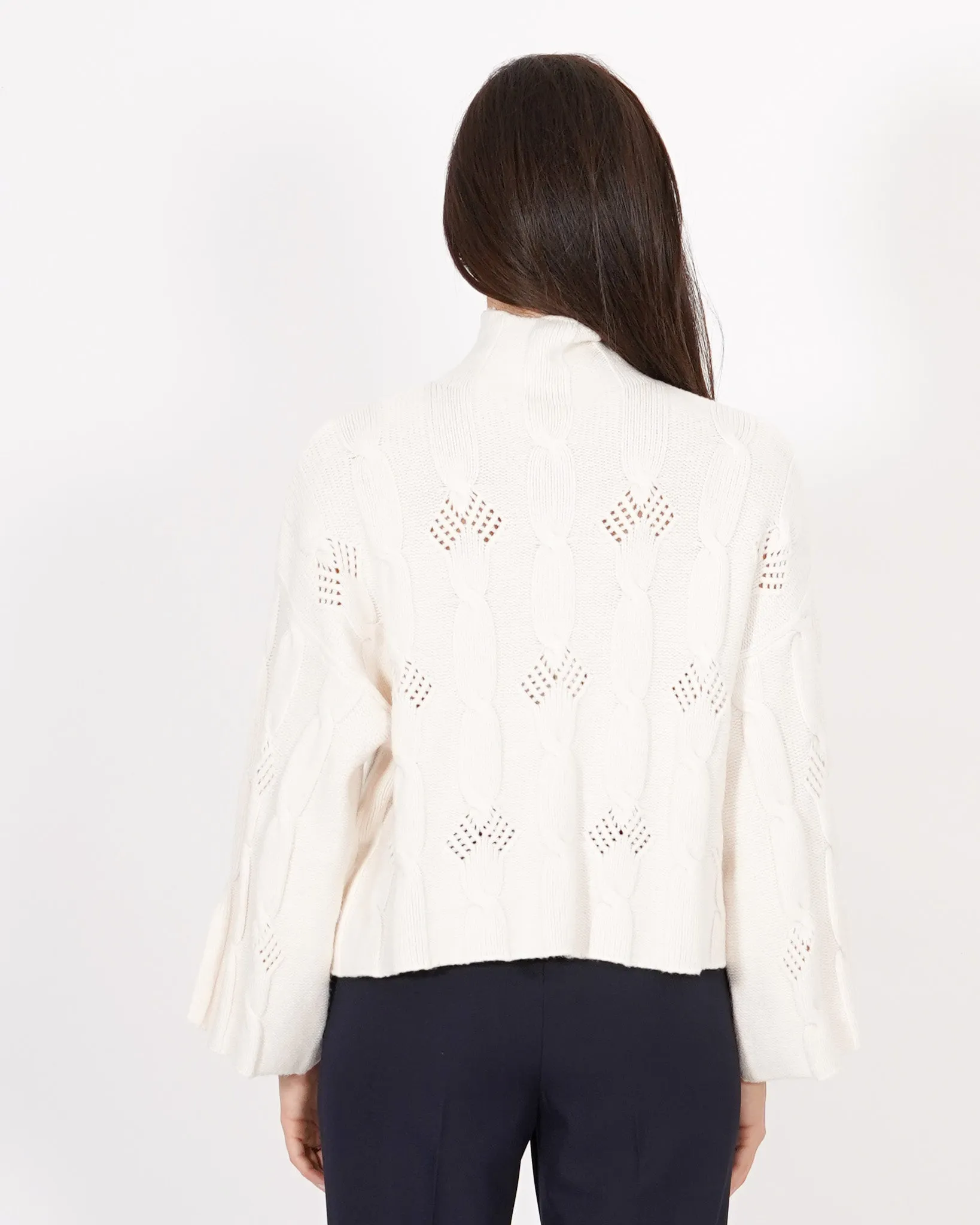 Collo alto con trama a treccia e manica ampia - Siderite sold by Hope Fashion product image thumbnail 4