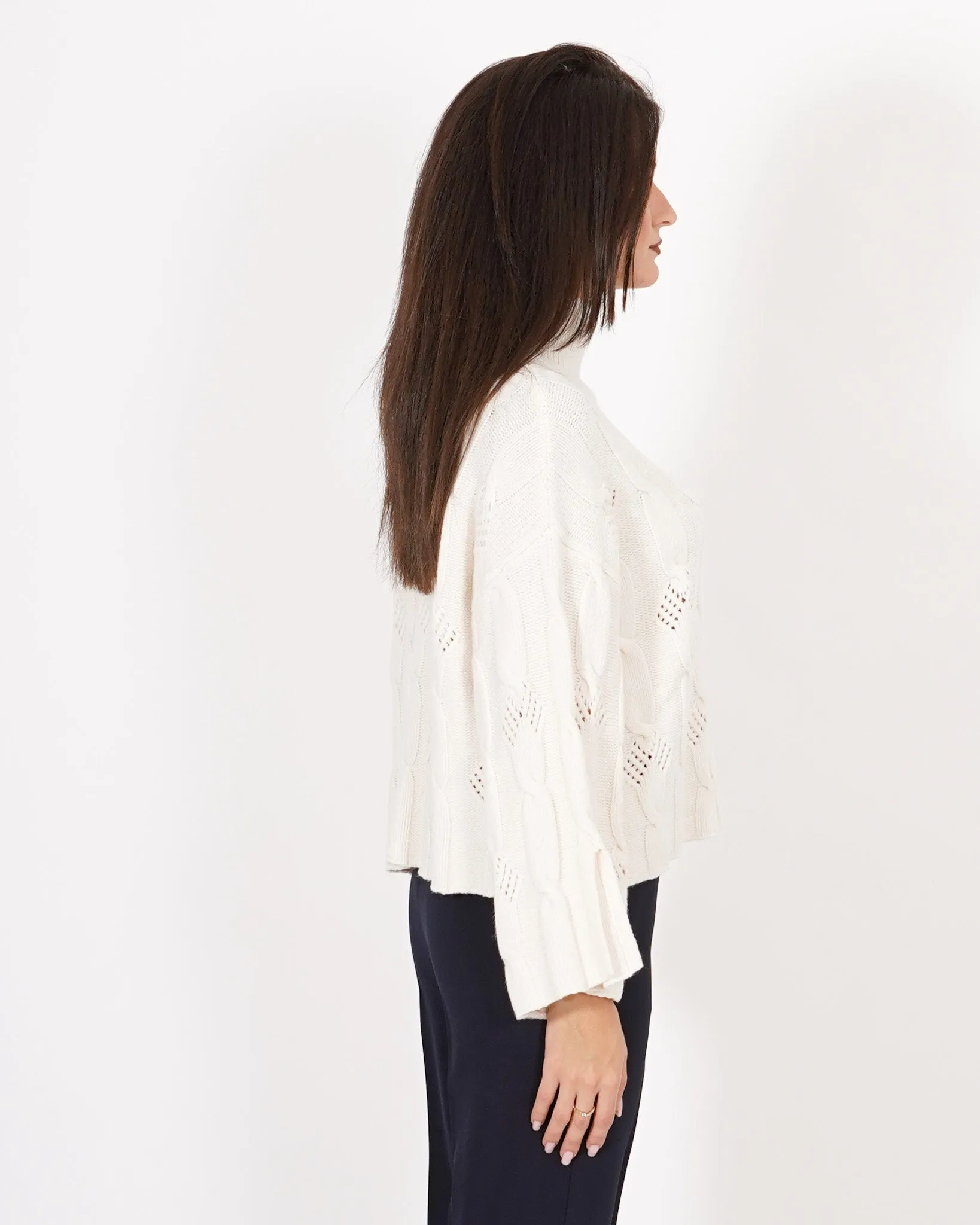 Collo alto con trama a treccia e manica ampia - Siderite sold by Hope Fashion product image thumbnail 3