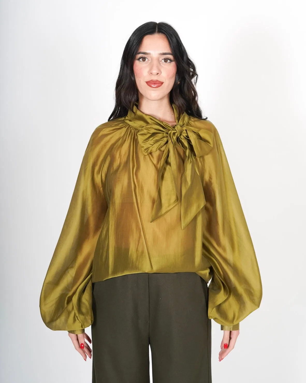Blusa con chaboud e maniche lunghe ampie - Wendy sold by Hope Fashion