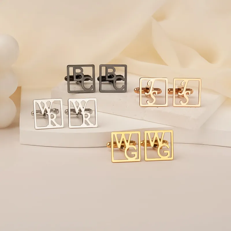 Custom Initial Cuff Links sold by Anavia