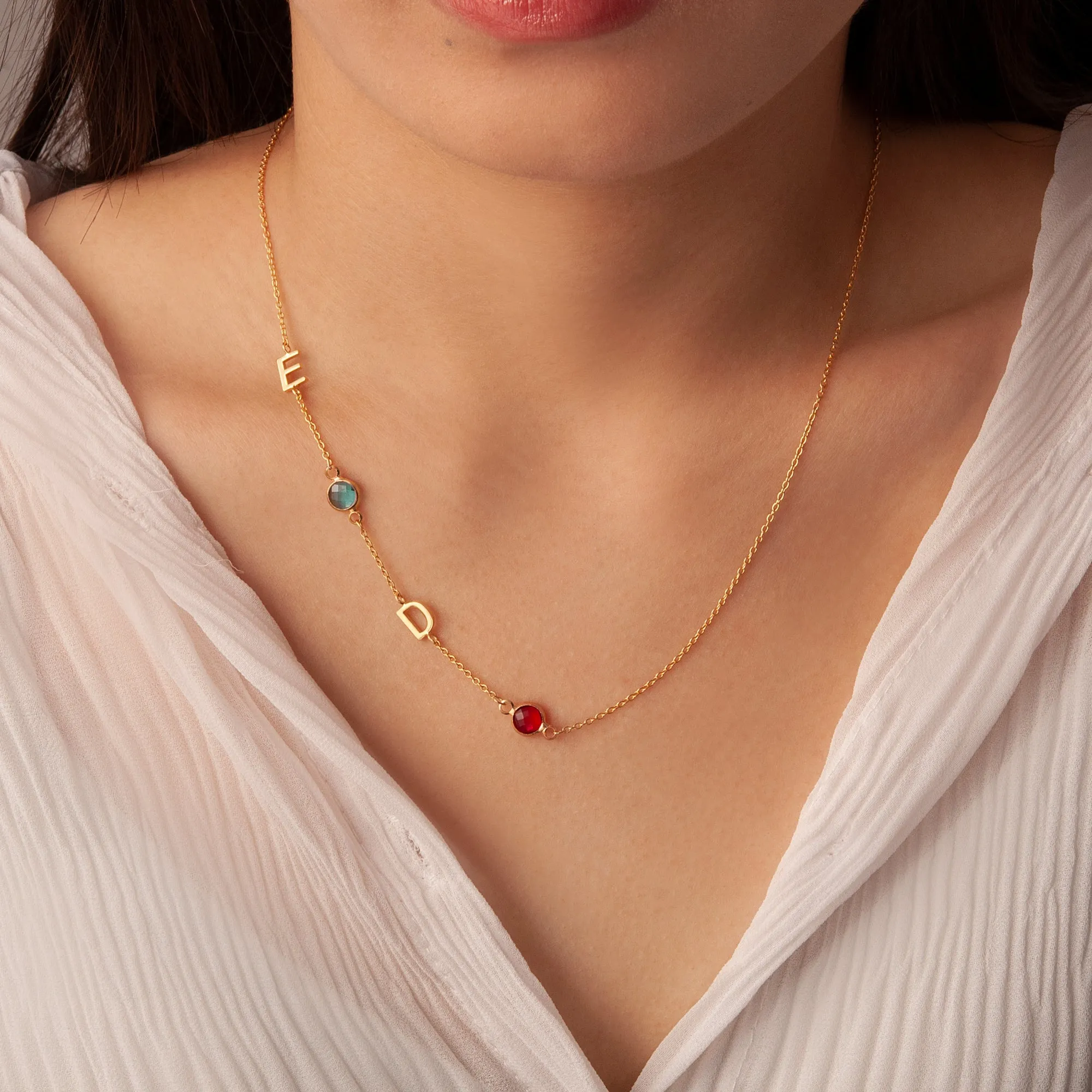 Personalized Charms and Birthstone Necklace sold by Anavia product image thumbnail 2