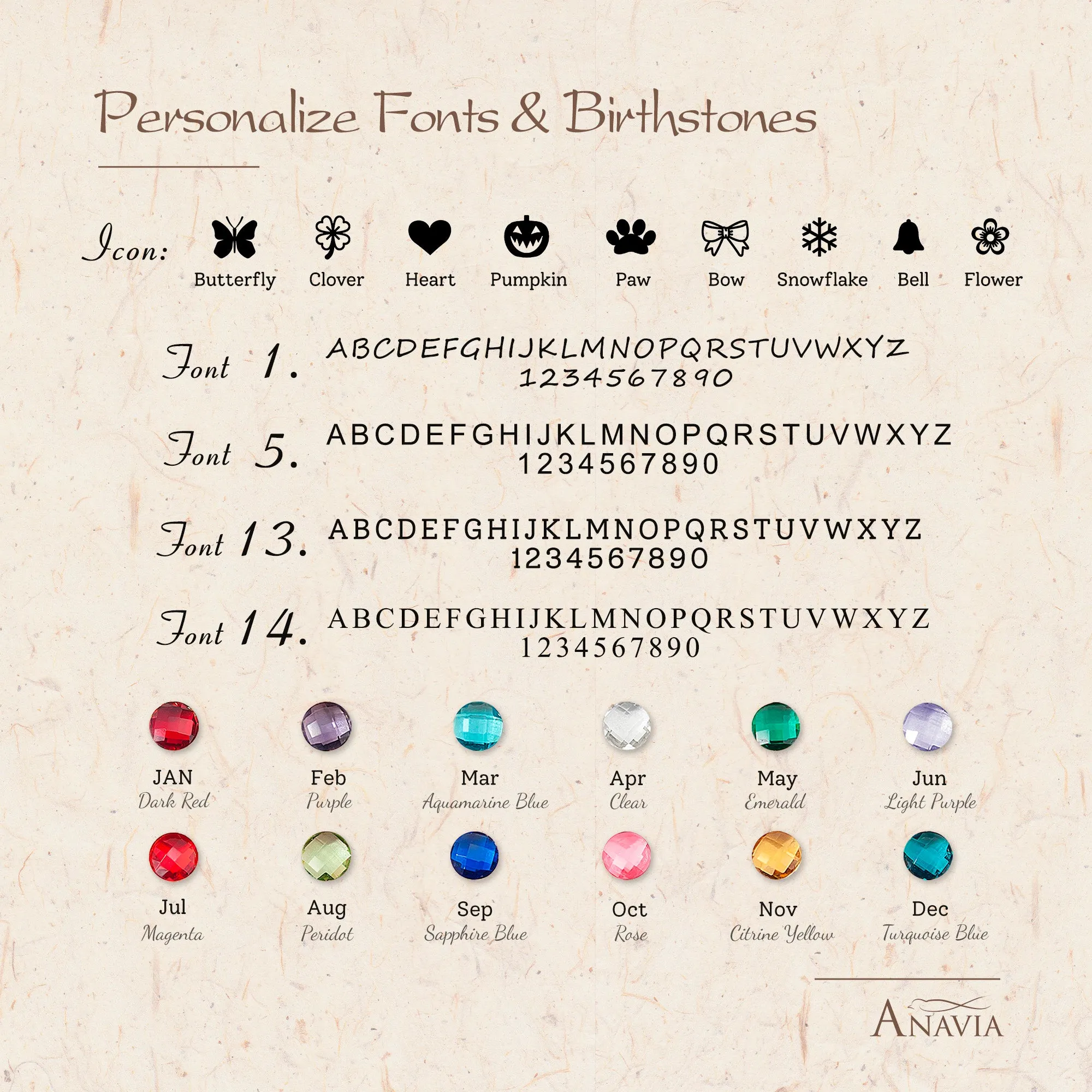 Personalized Charms and Birthstone Necklace sold by Anavia product image thumbnail 3