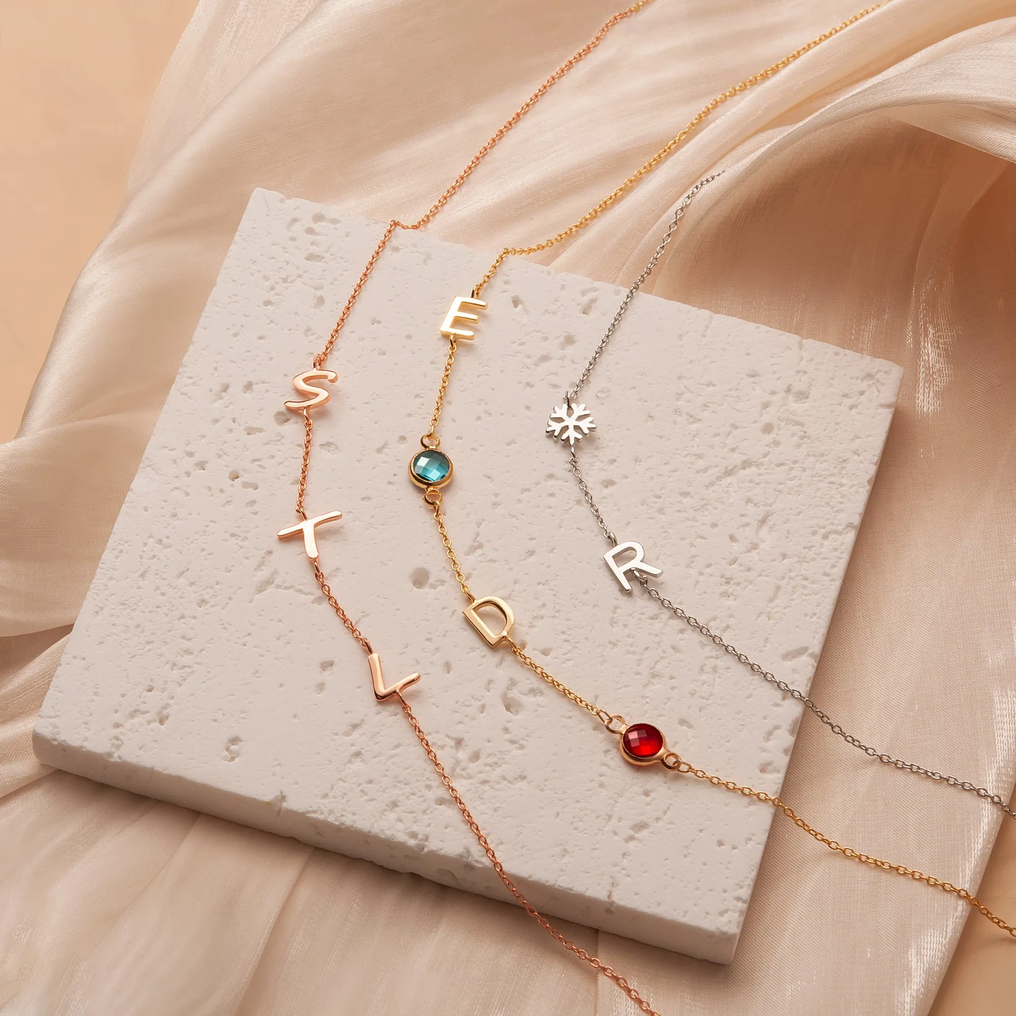 Personalized Charms and Birthstone Necklace sold by Anavia