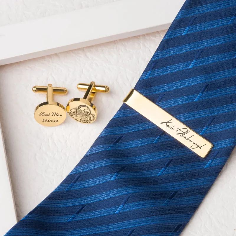 Custom Cuff Link and Tie Clip Set made by Anavia
