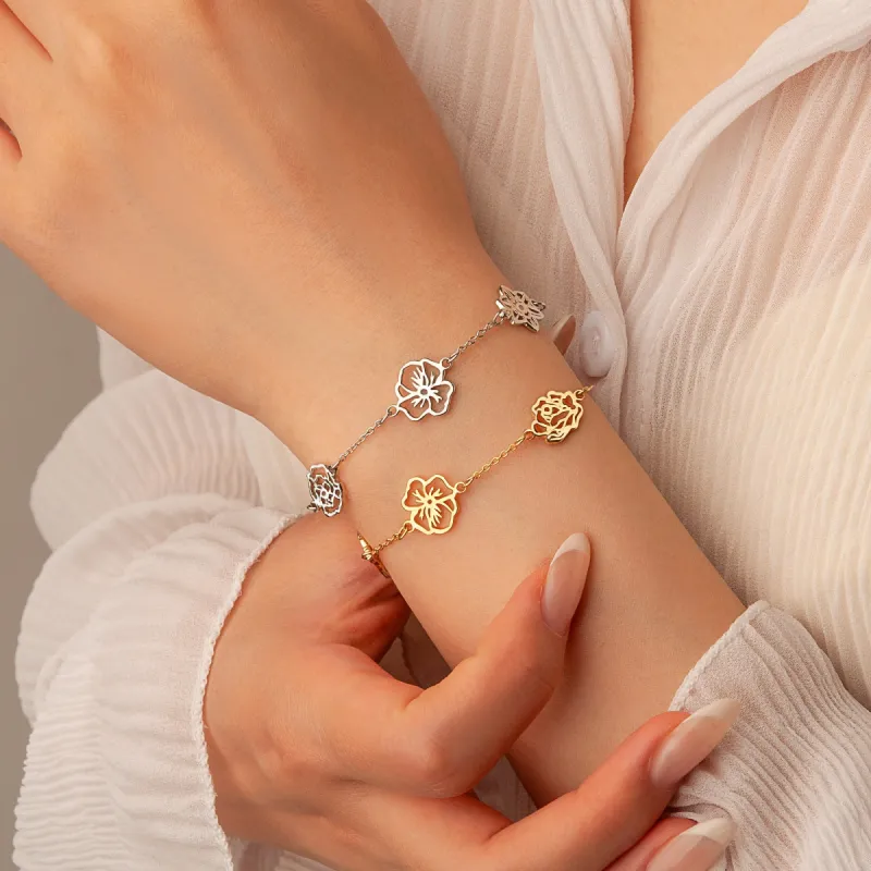 Custom Birth Flower Bracelet sold by Anavia