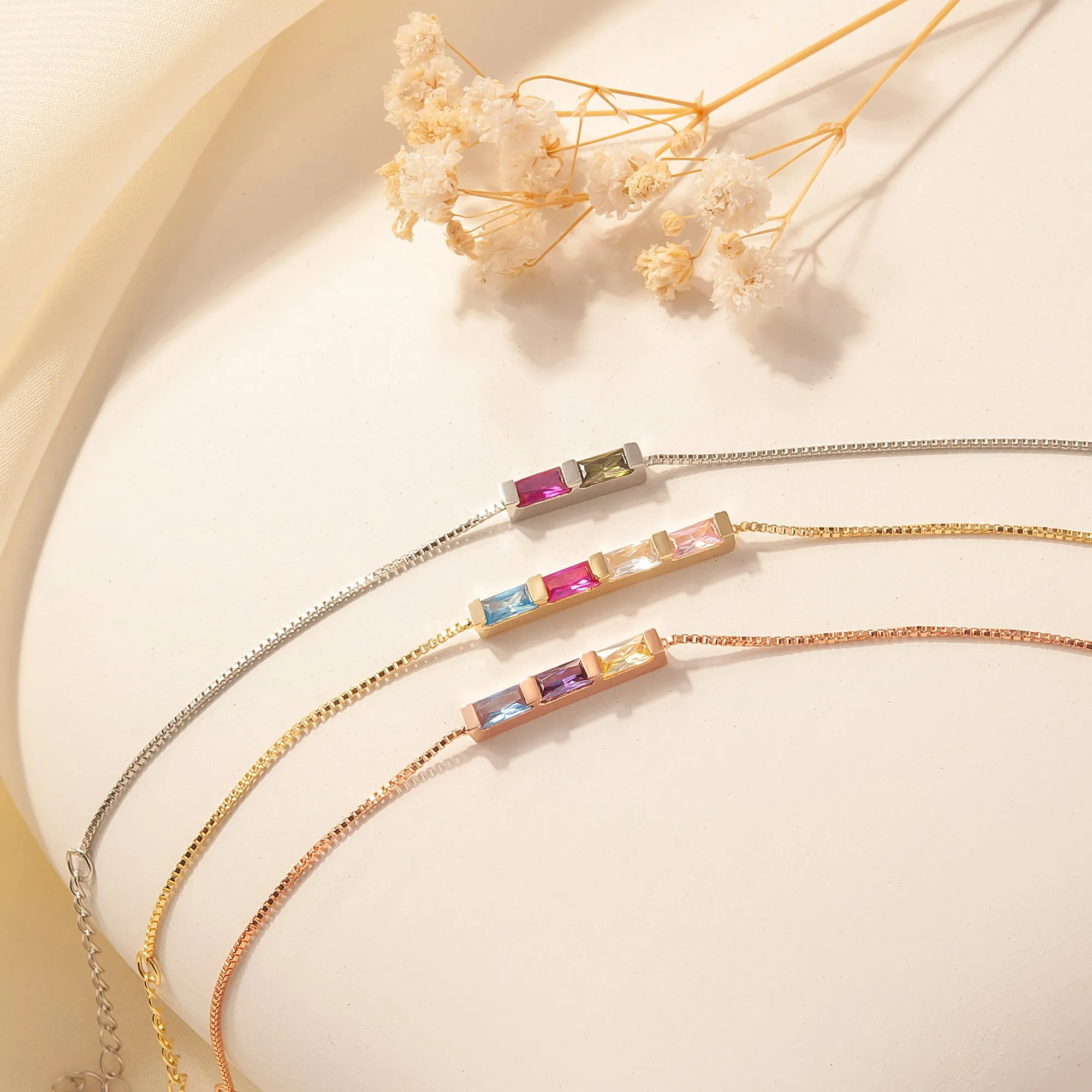 Sterling Silver Birthstone Baguette Bracelet sold by Anavia product image thumbnail 2
