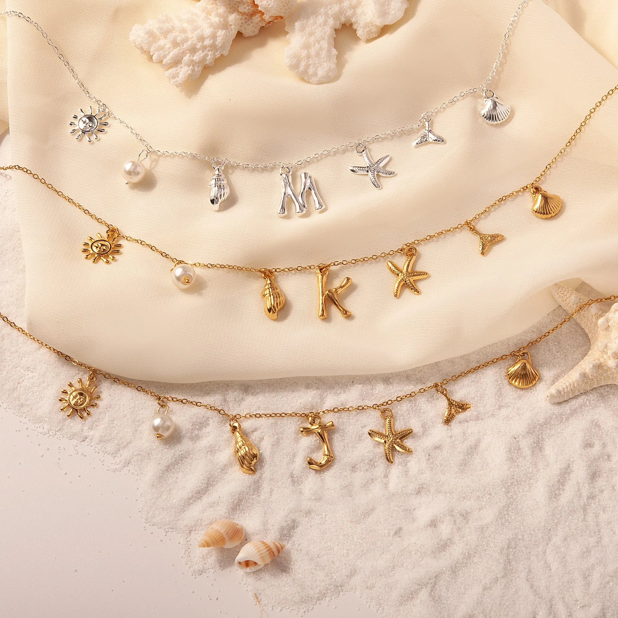 Ocean Elements Letter Necklace sold by Anavia product image thumbnail 3