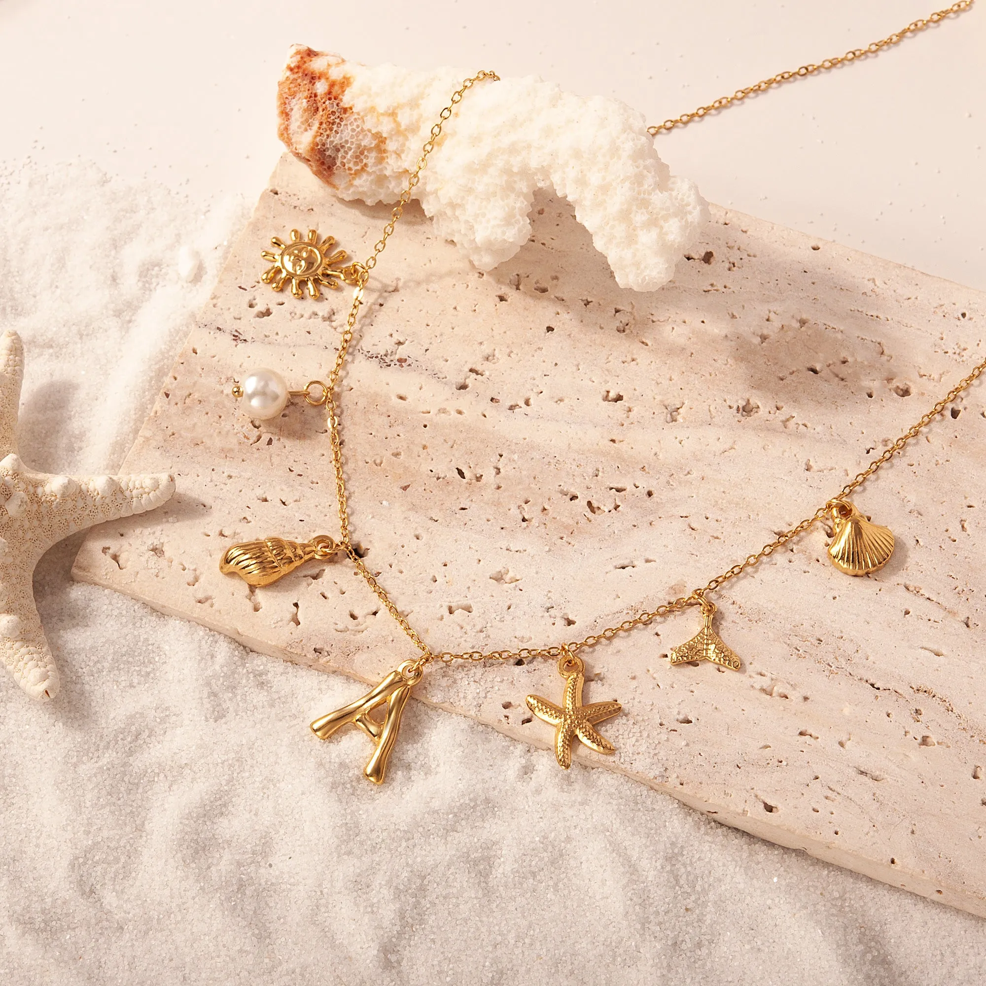 Ocean Elements Letter Necklace sold by Anavia product image thumbnail 5