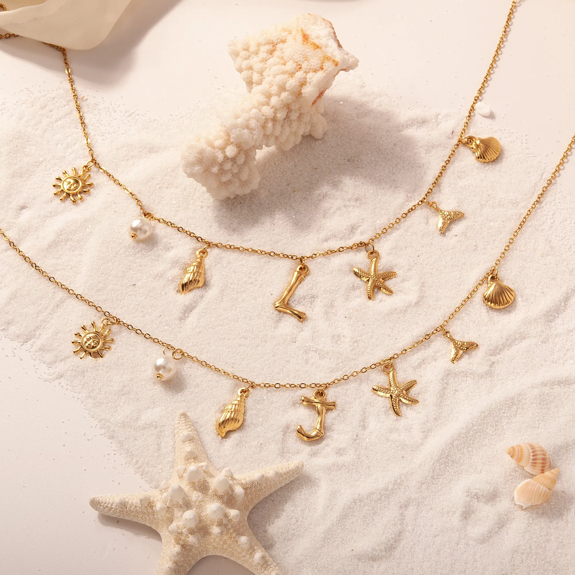 Ocean Elements Letter Necklace sold by Anavia product image thumbnail 2