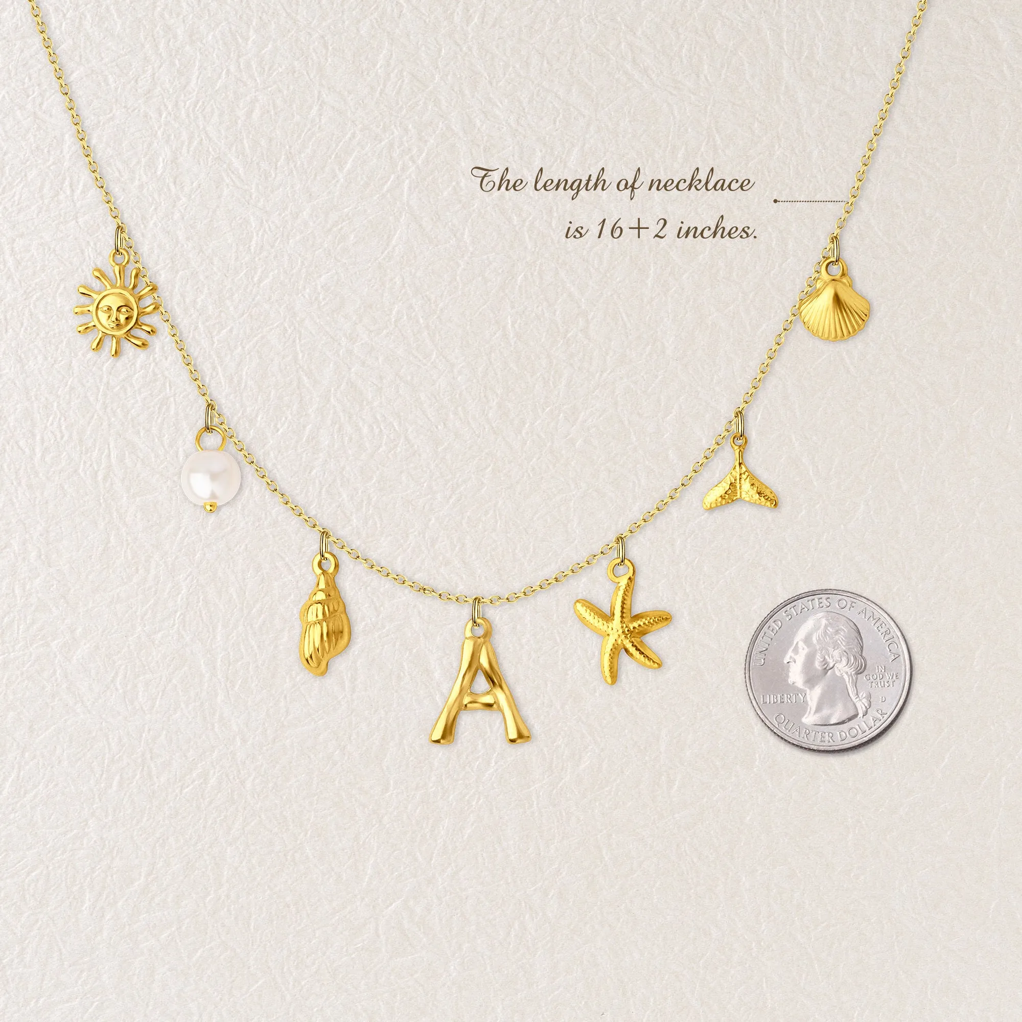 Ocean Elements Letter Necklace sold by Anavia product image thumbnail 4