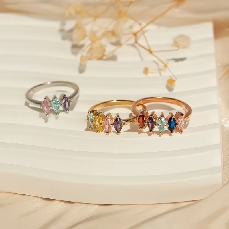 Custom Diamond Shaped Birthstone Ring sold by Anavia