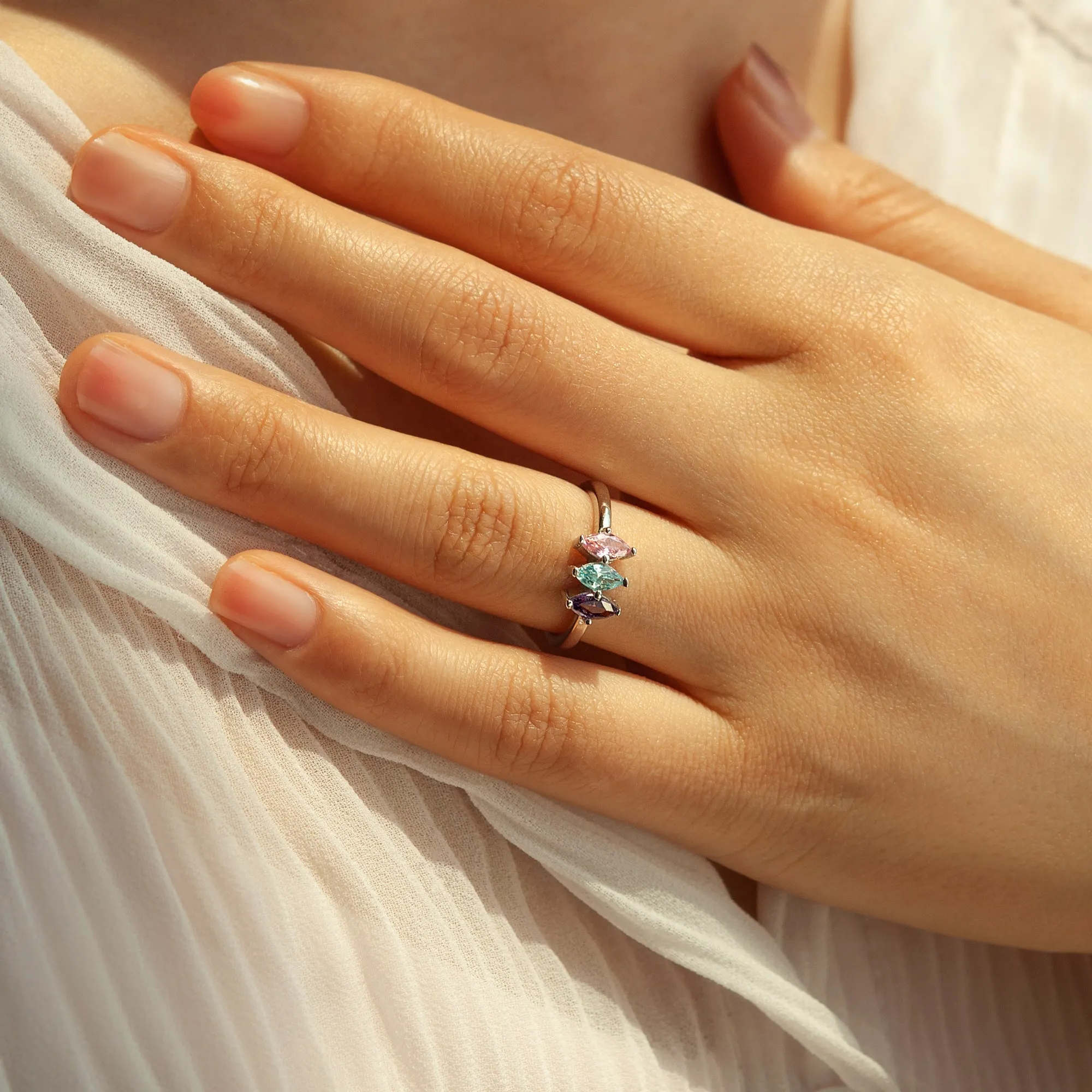 Custom Diamond Shaped Birthstone Ring sold by Anavia product image thumbnail 2