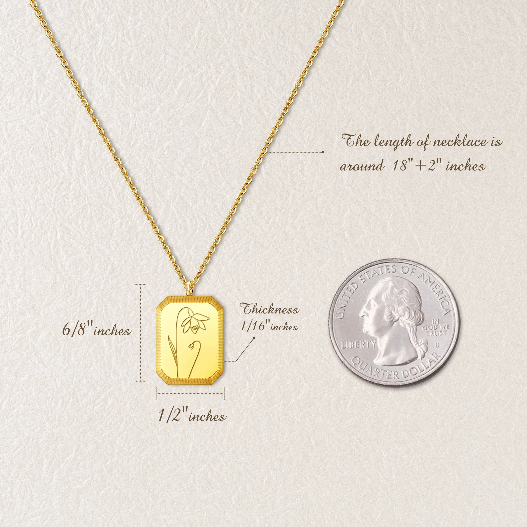 18K Gold Plated Birth Month Flower Necklace sold by Anavia product image thumbnail 4