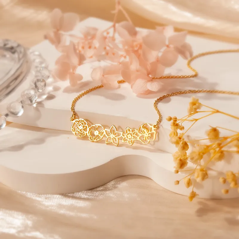 Birth Flower Sterling Silver Necklace sold by Anavia