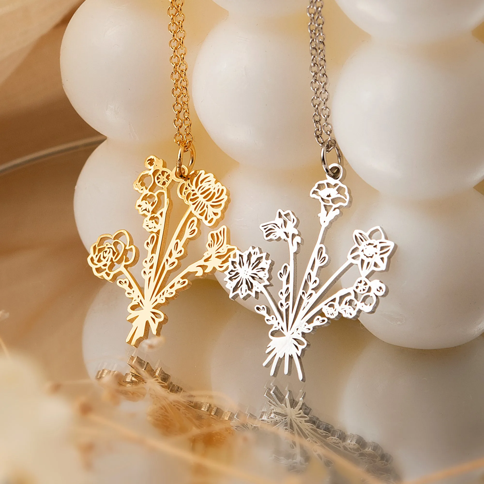 Birth Flower Bouquet Necklace sold by Anavia