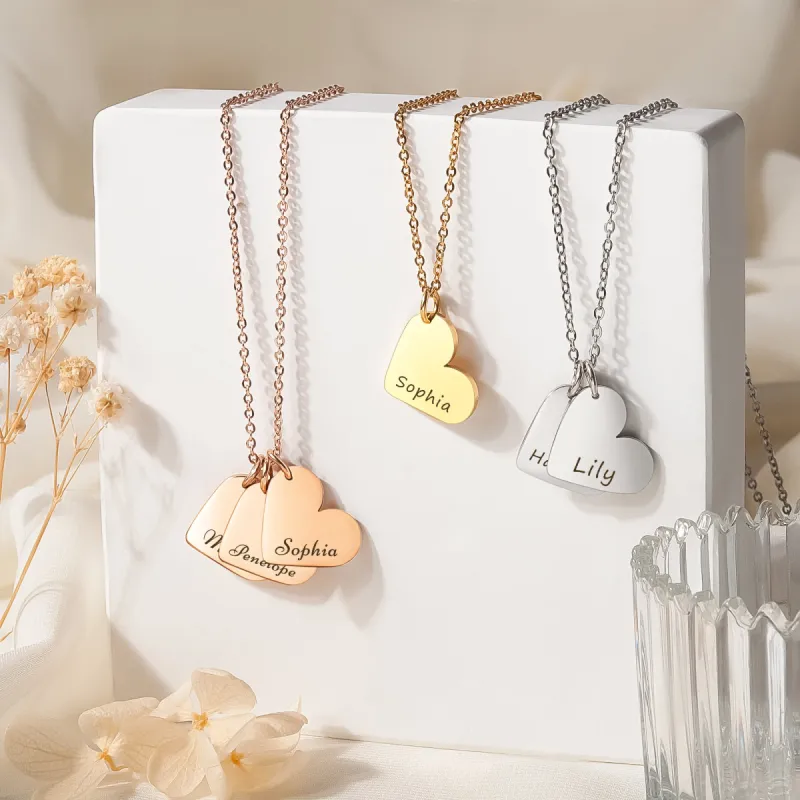 Personalized Mini Heart Necklace sold by Anavia