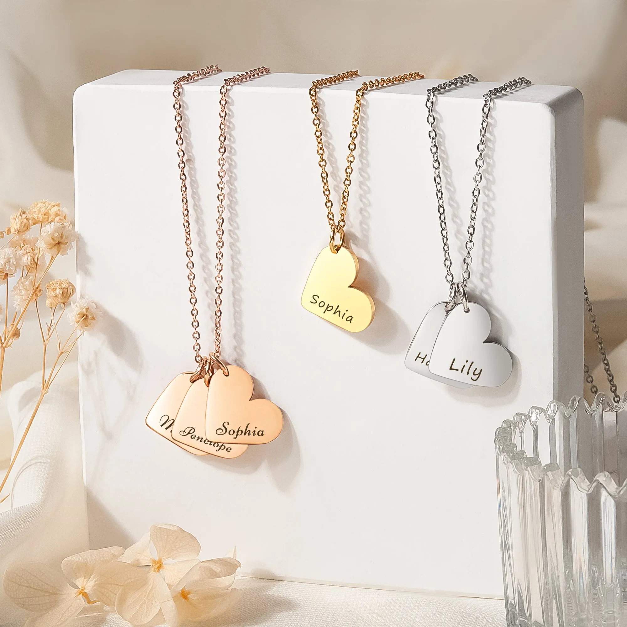 Personalized Mini Heart Necklace sold by Anavia