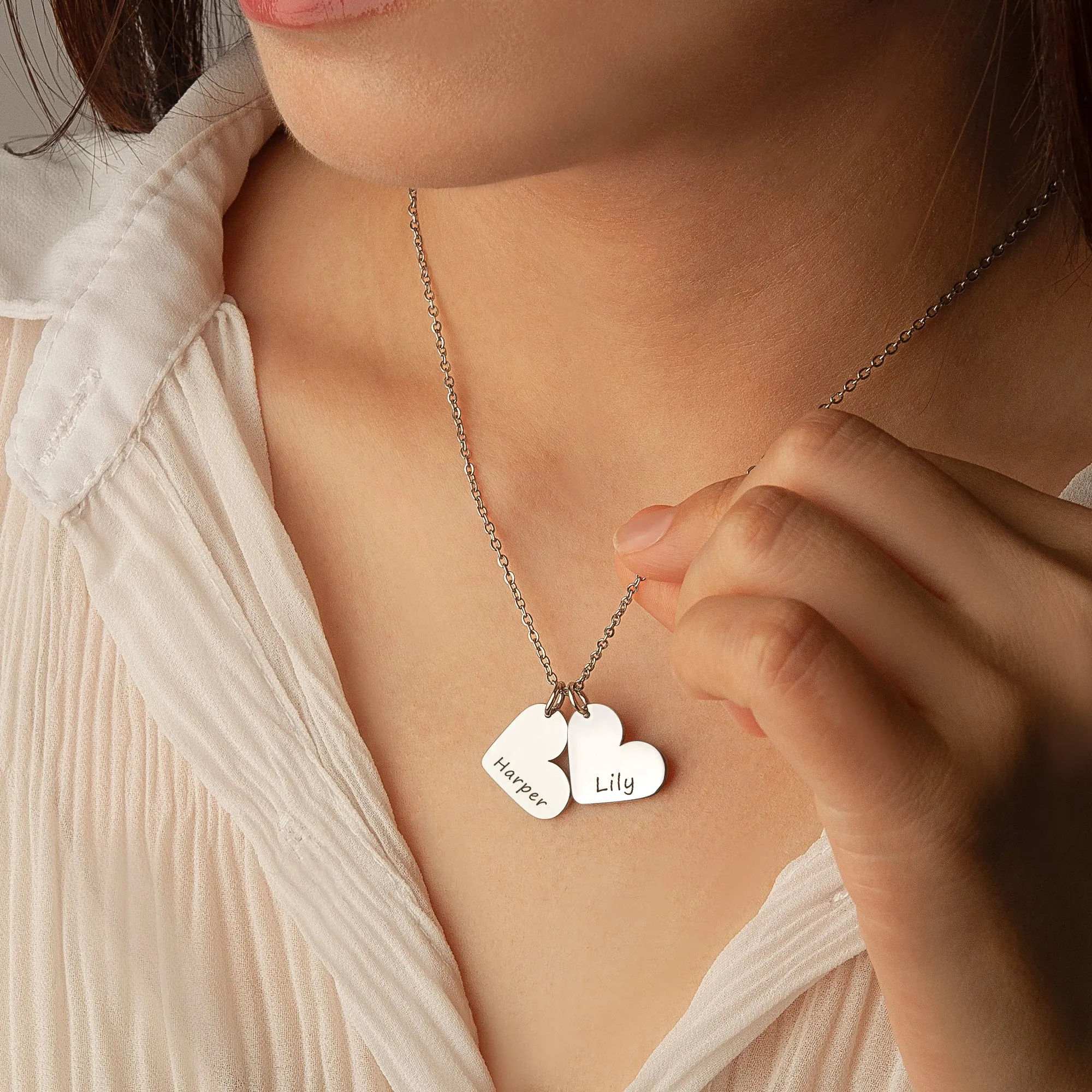 Personalized Mini Heart Necklace sold by Anavia product image thumbnail 2