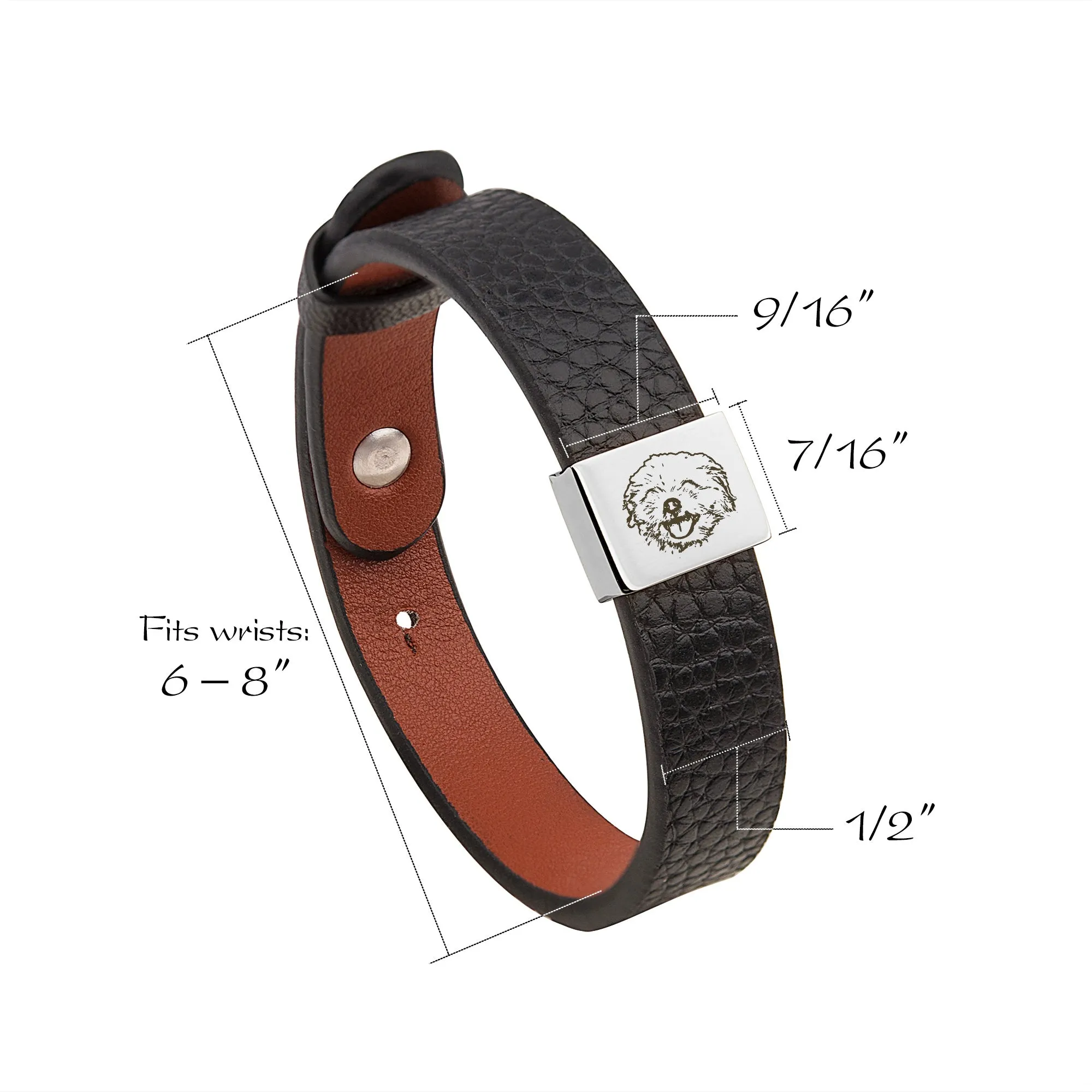 Personalized Pet Portrait Adjustable Leather Bracelet sold by Anavia product image thumbnail 4