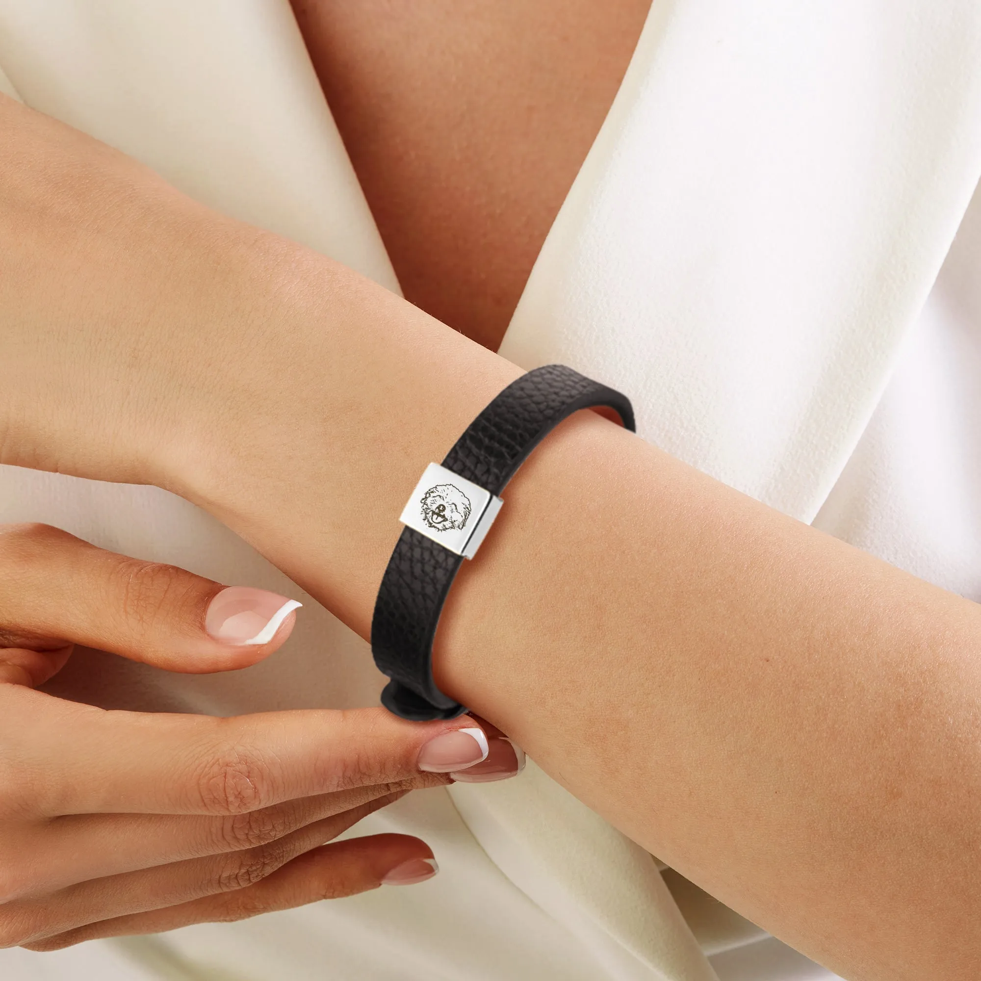 Personalized Pet Portrait Adjustable Leather Bracelet sold by Anavia product image thumbnail 2