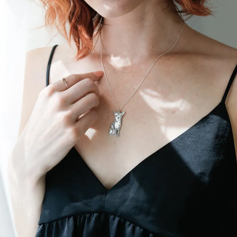Pet Portrait Sterling Silver Necklace sold by Anavia product image thumbnail 2