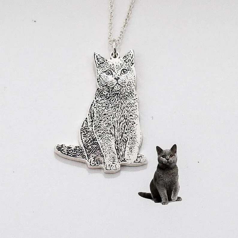 Pet Portrait Sterling Silver Necklace sold by Anavia product image thumbnail 5