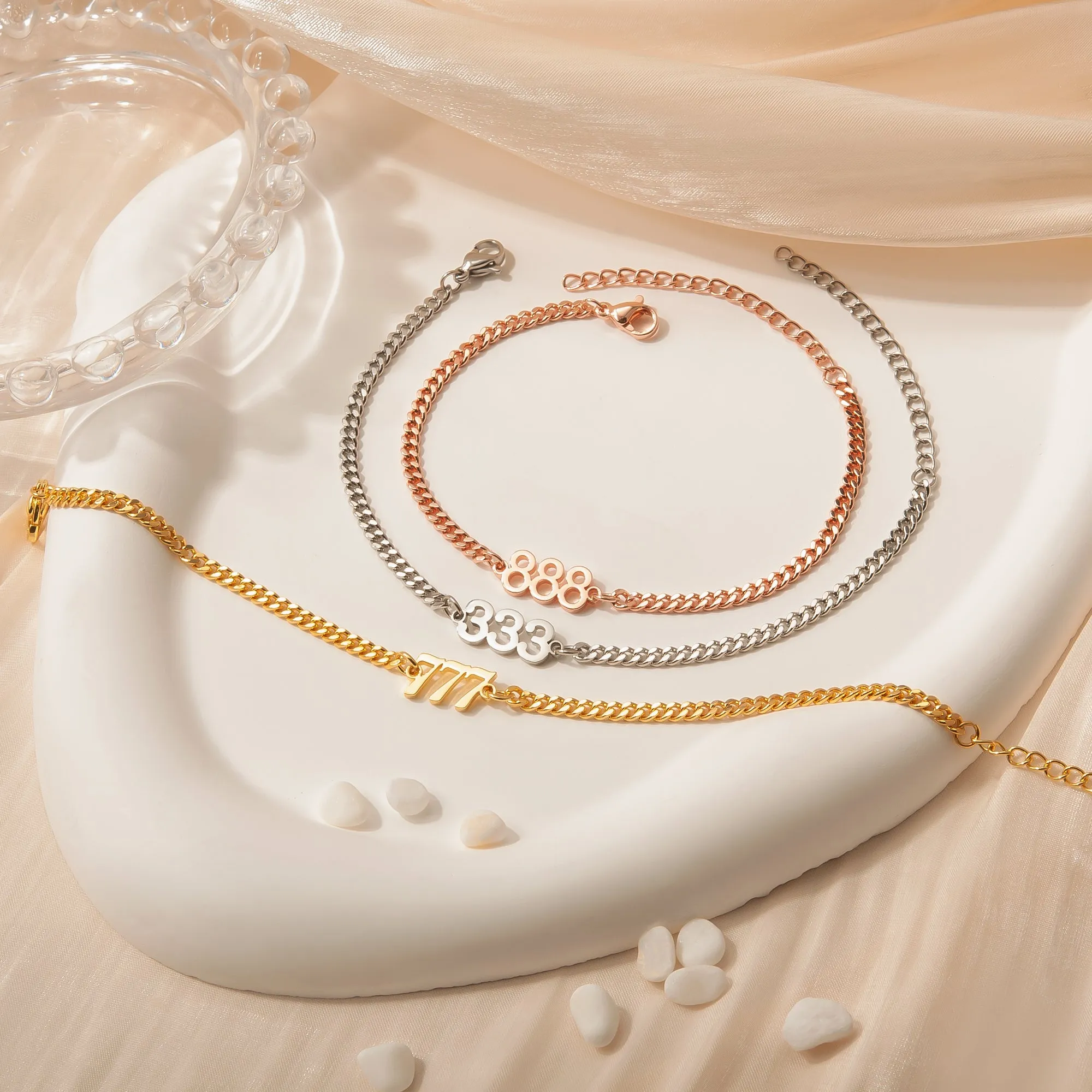 Angel Number Bracelet with Curb Chain sold by Anavia