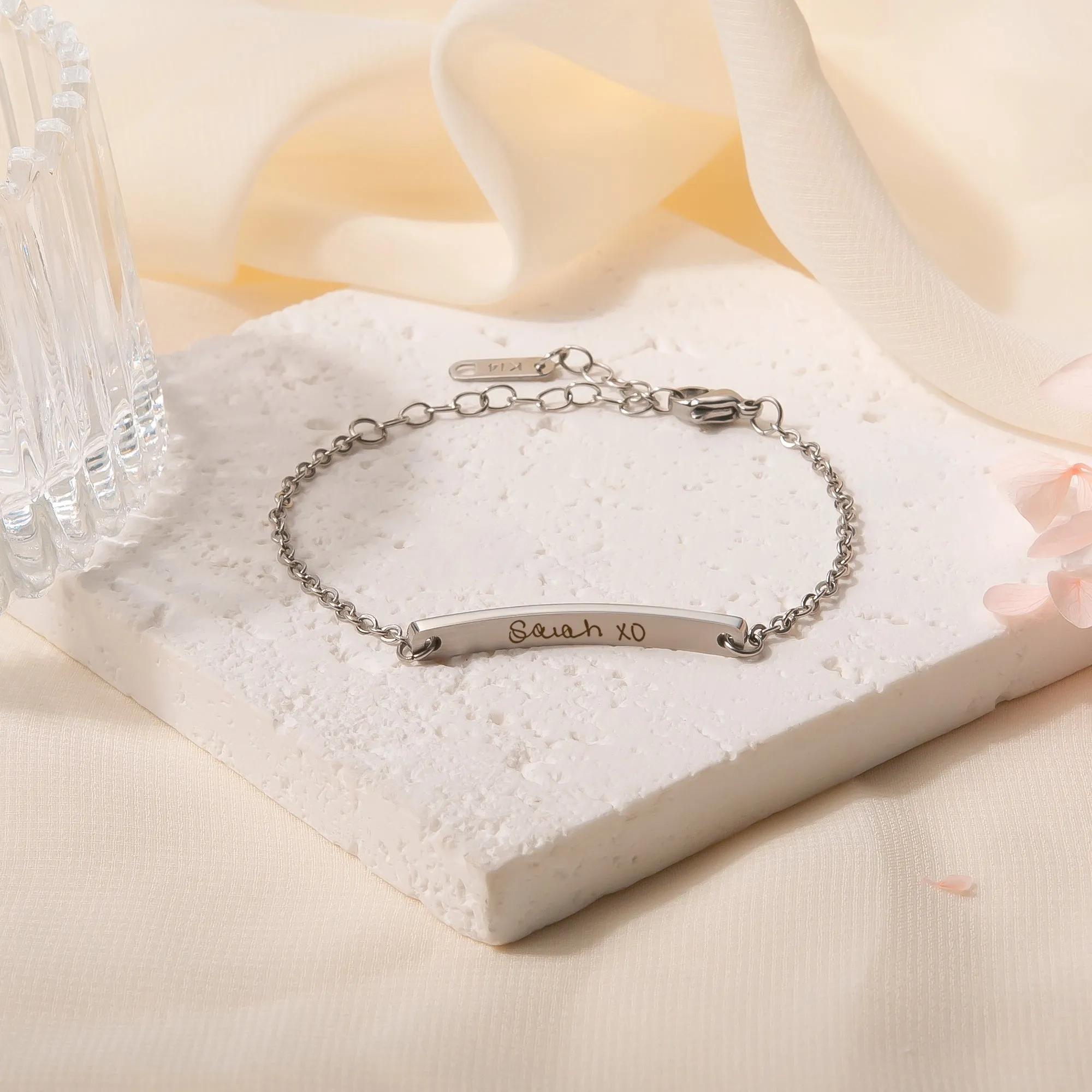 Custom Handwriting Bar Bracelet sold by Anavia product image thumbnail 5