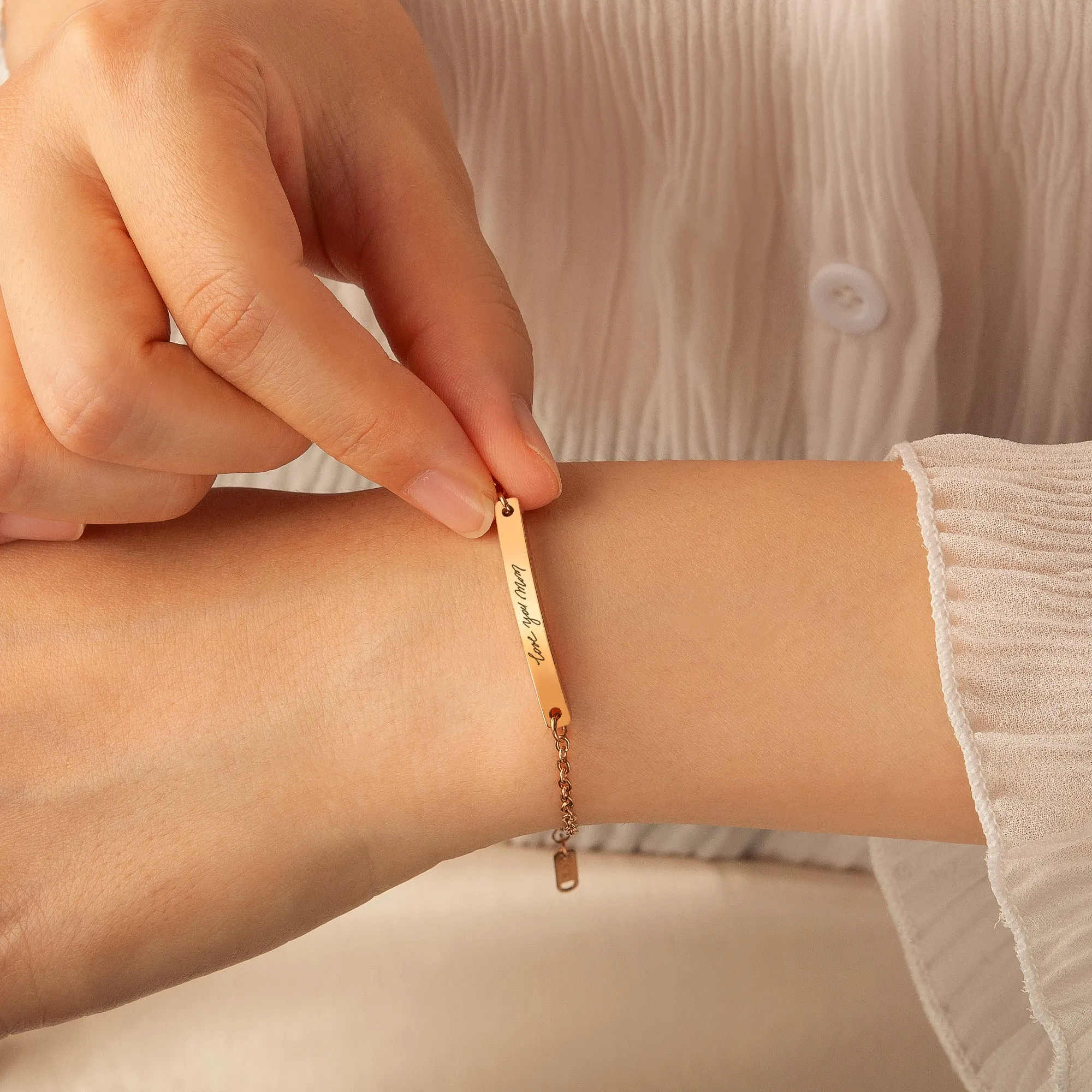 Custom Handwriting Bar Bracelet sold by Anavia product image thumbnail 2
