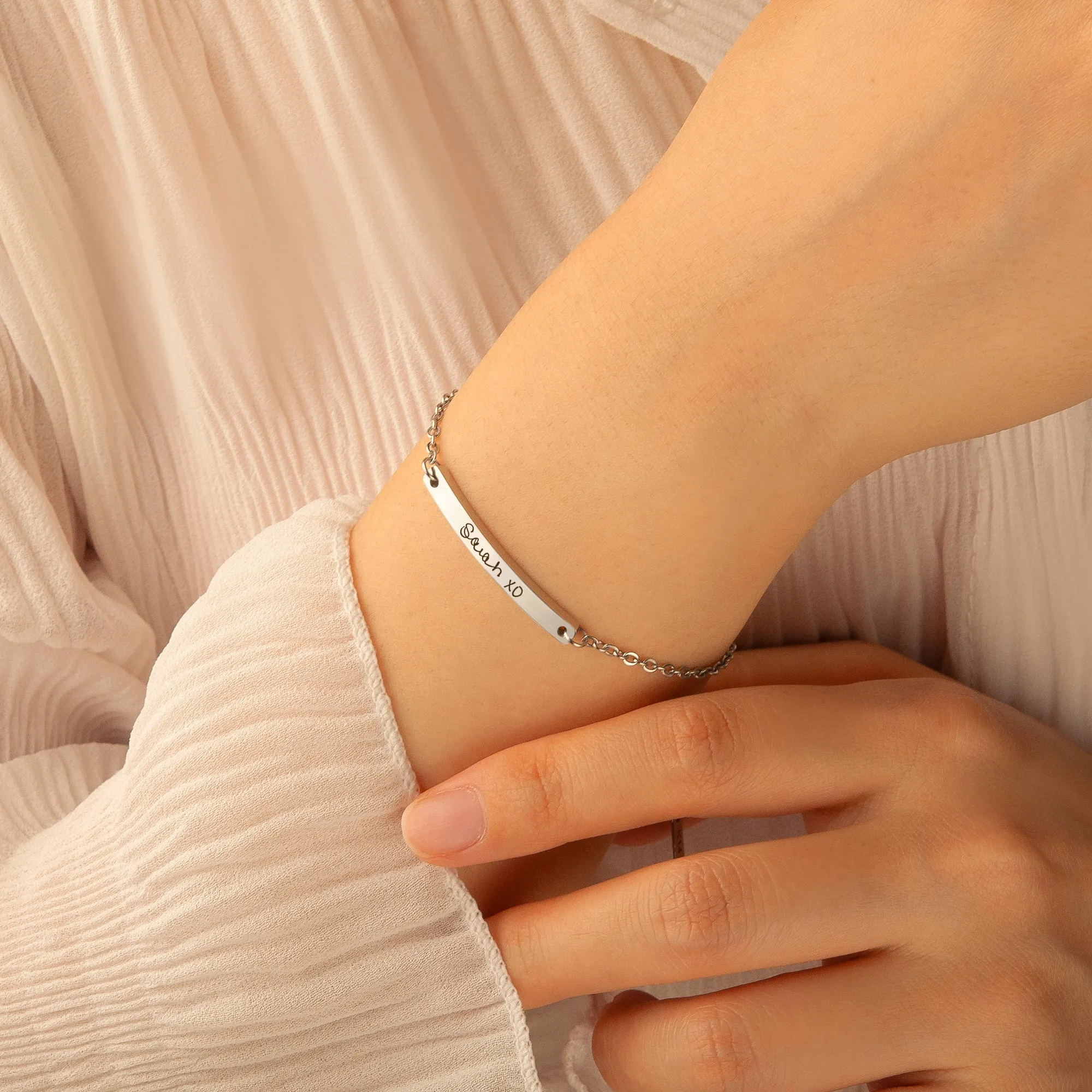 Custom Handwriting Bar Bracelet sold by Anavia product image thumbnail 3