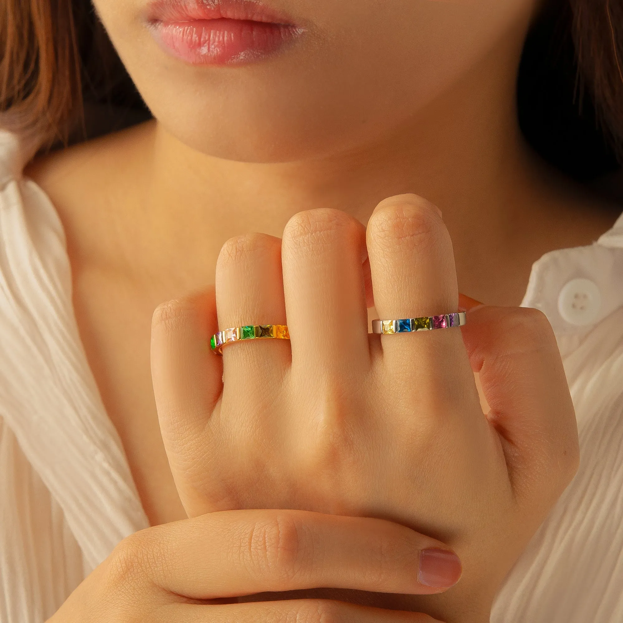Personalized Wide Band Baguette Birthstone Ring sold by Anavia product image thumbnail 5
