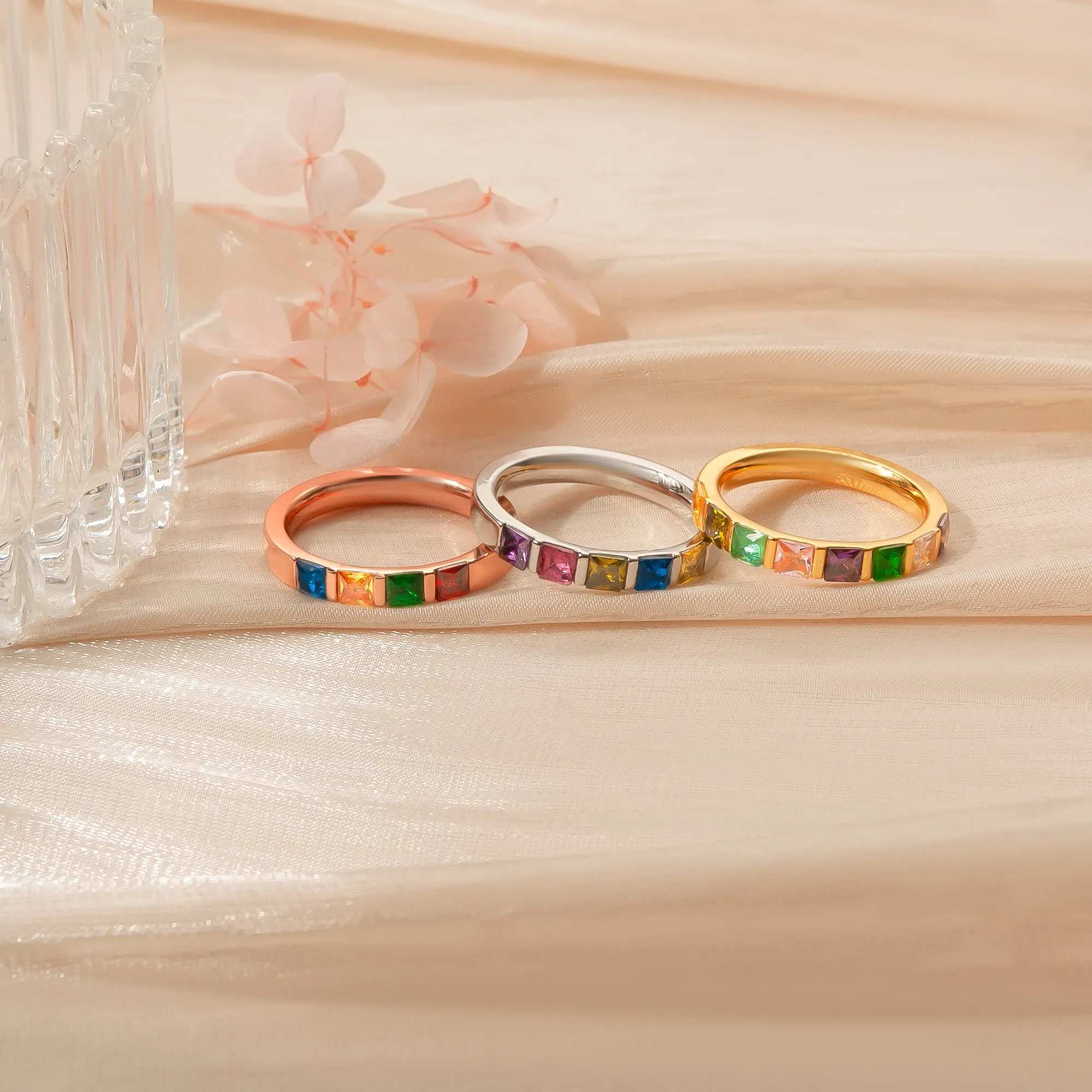 Personalized Wide Band Baguette Birthstone Ring sold by Anavia product image thumbnail 2