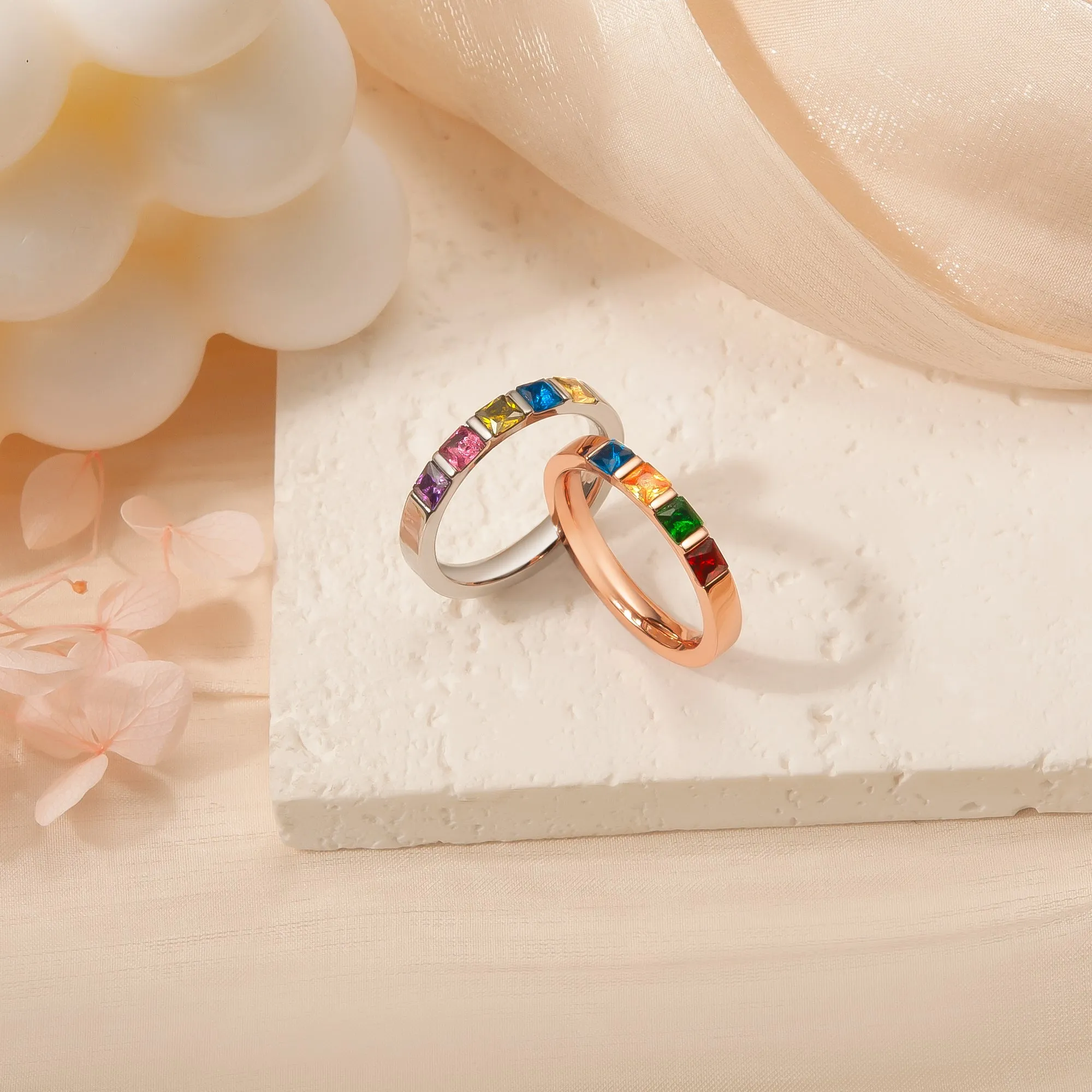 Personalized Wide Band Baguette Birthstone Ring sold by Anavia product image thumbnail 3