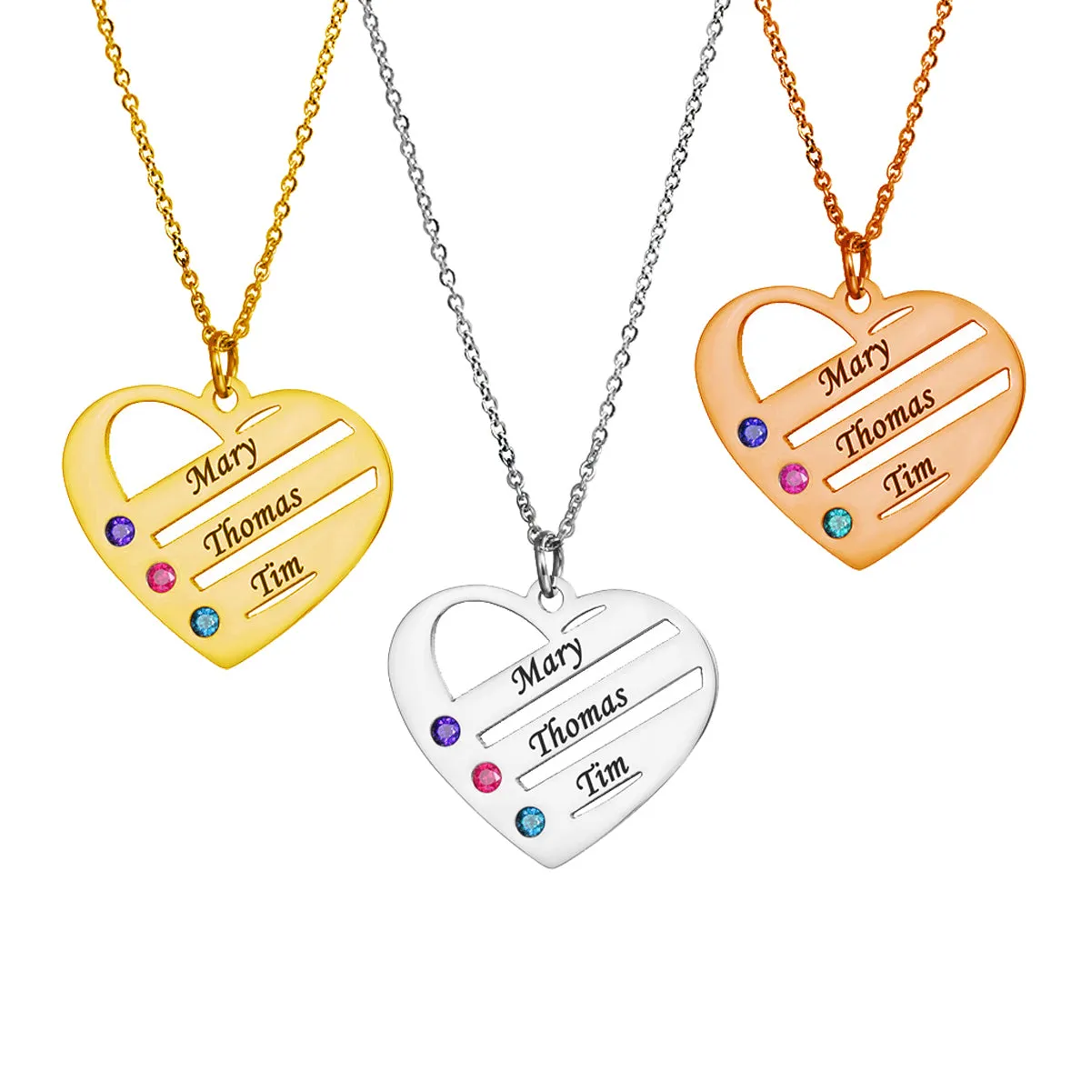 3 Birthstone Name Necklace sold by Anavia product image thumbnail 2