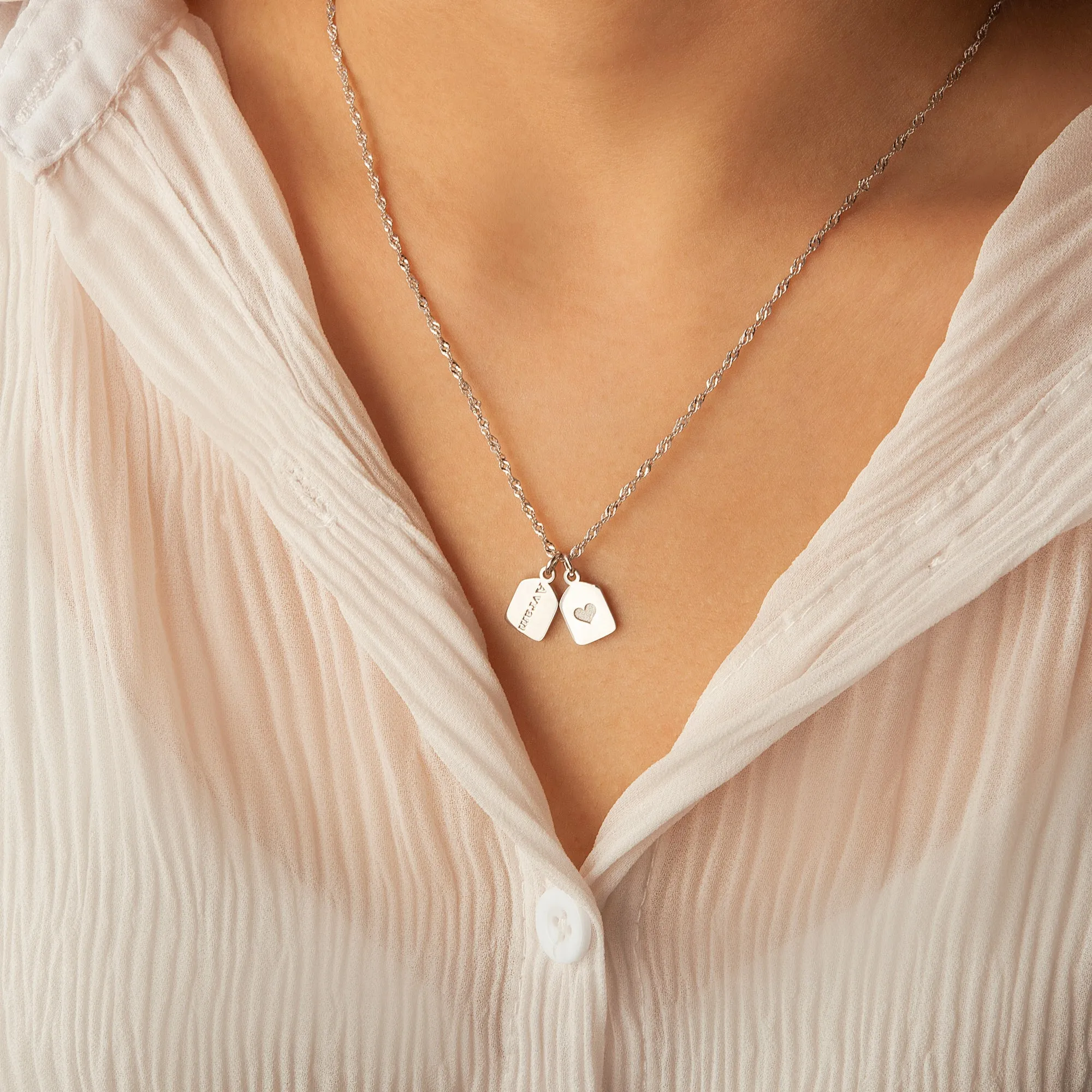 Custom Name Mini Tag Bar Necklace sold by Anavia product image thumbnail 2