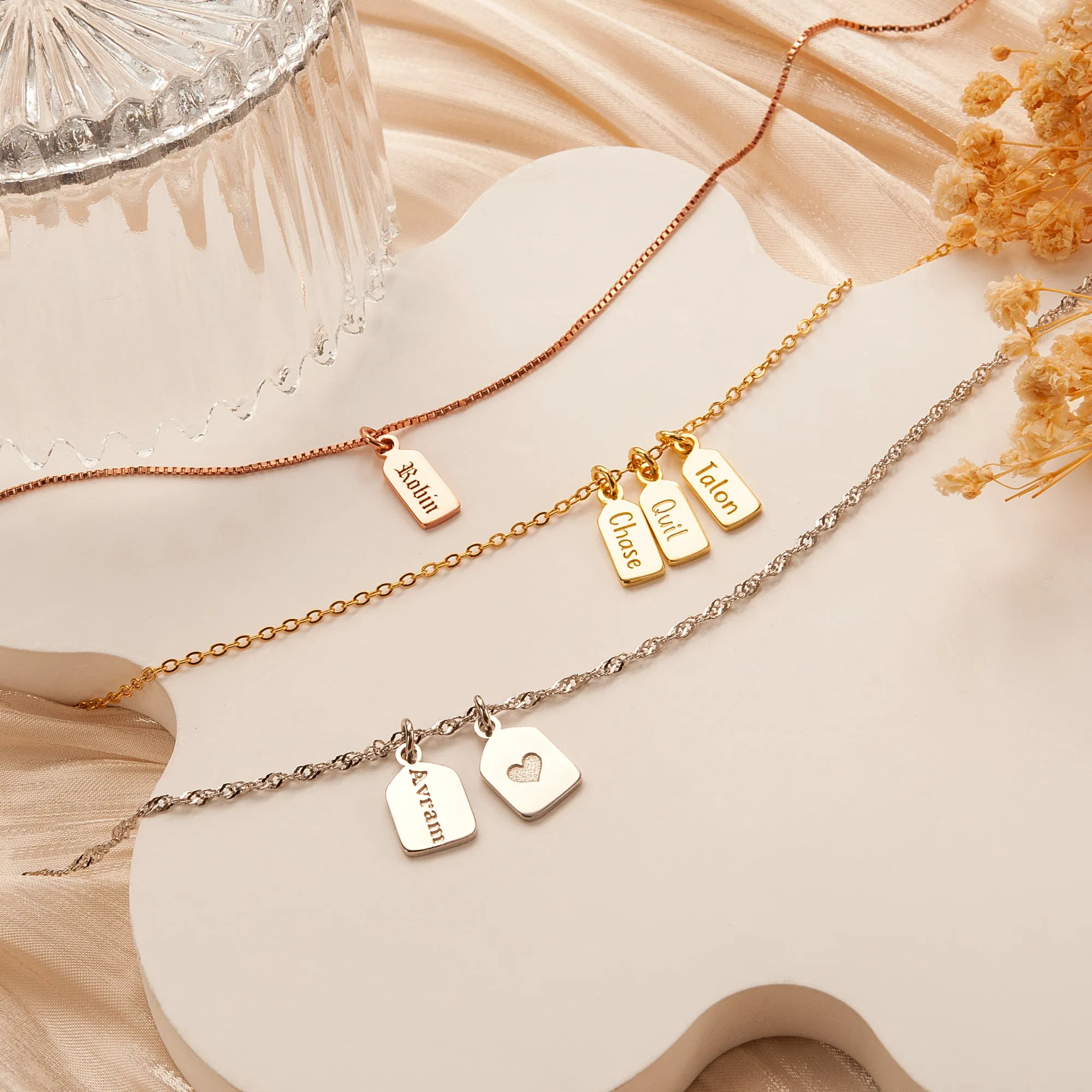 Custom Name Mini Tag Sterling Silver Bar Necklace sold by Anavia product image thumbnail 5