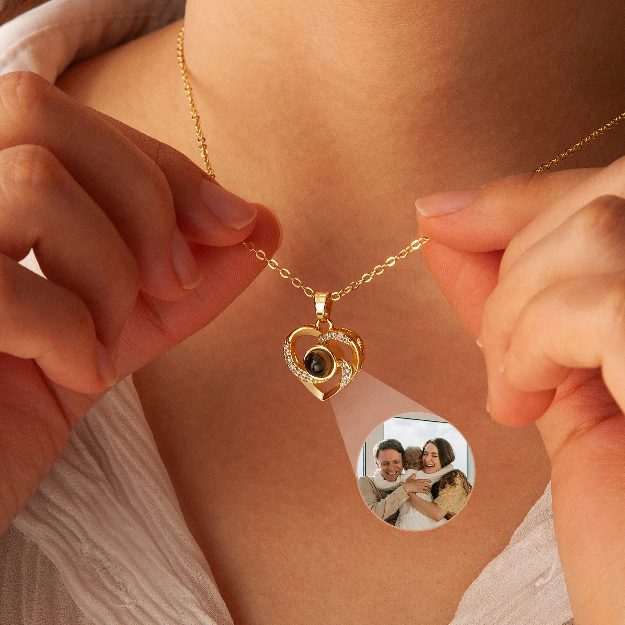 Heart Photo Projection Necklace sold by Anavia