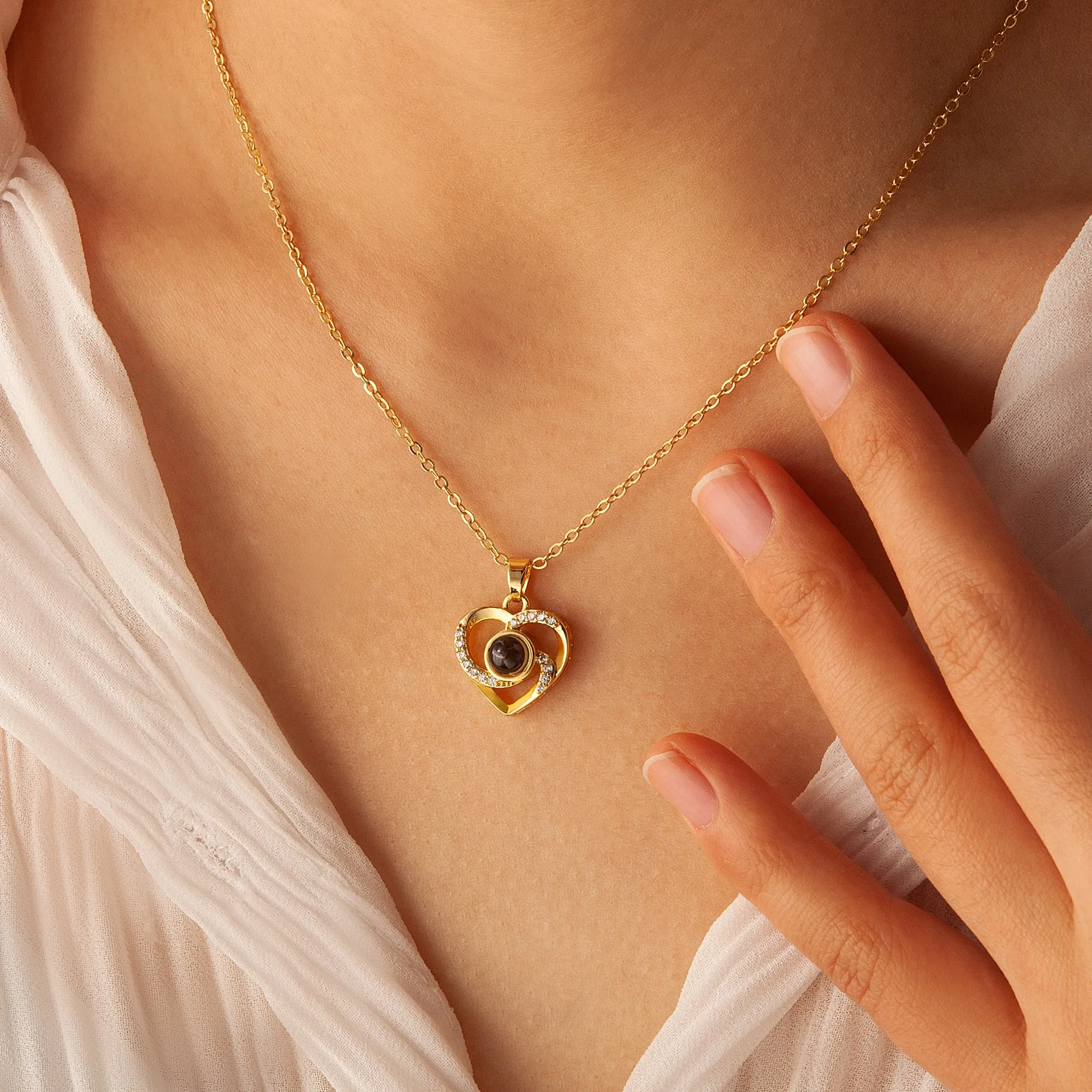 Heart Photo Projection Necklace sold by Anavia product image thumbnail 2