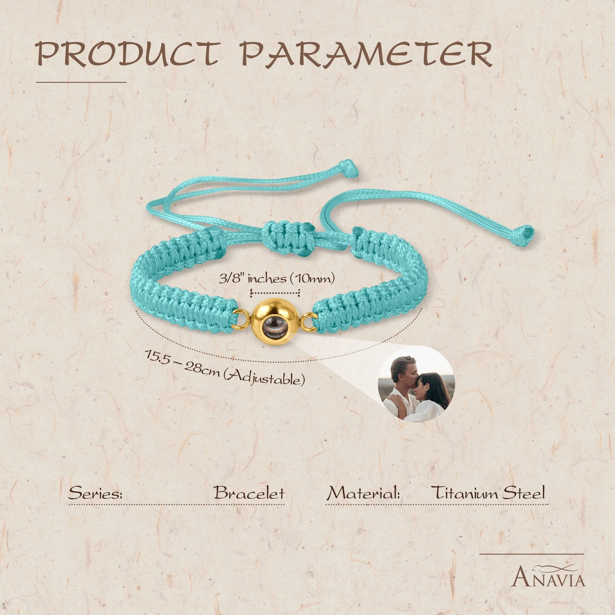 Custom Photo Projection Rope Bracelet sold by Anavia product image thumbnail 4
