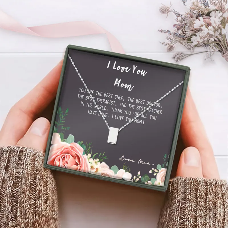 I Love Mom Cube Necklace Gift Set sold by Anavia