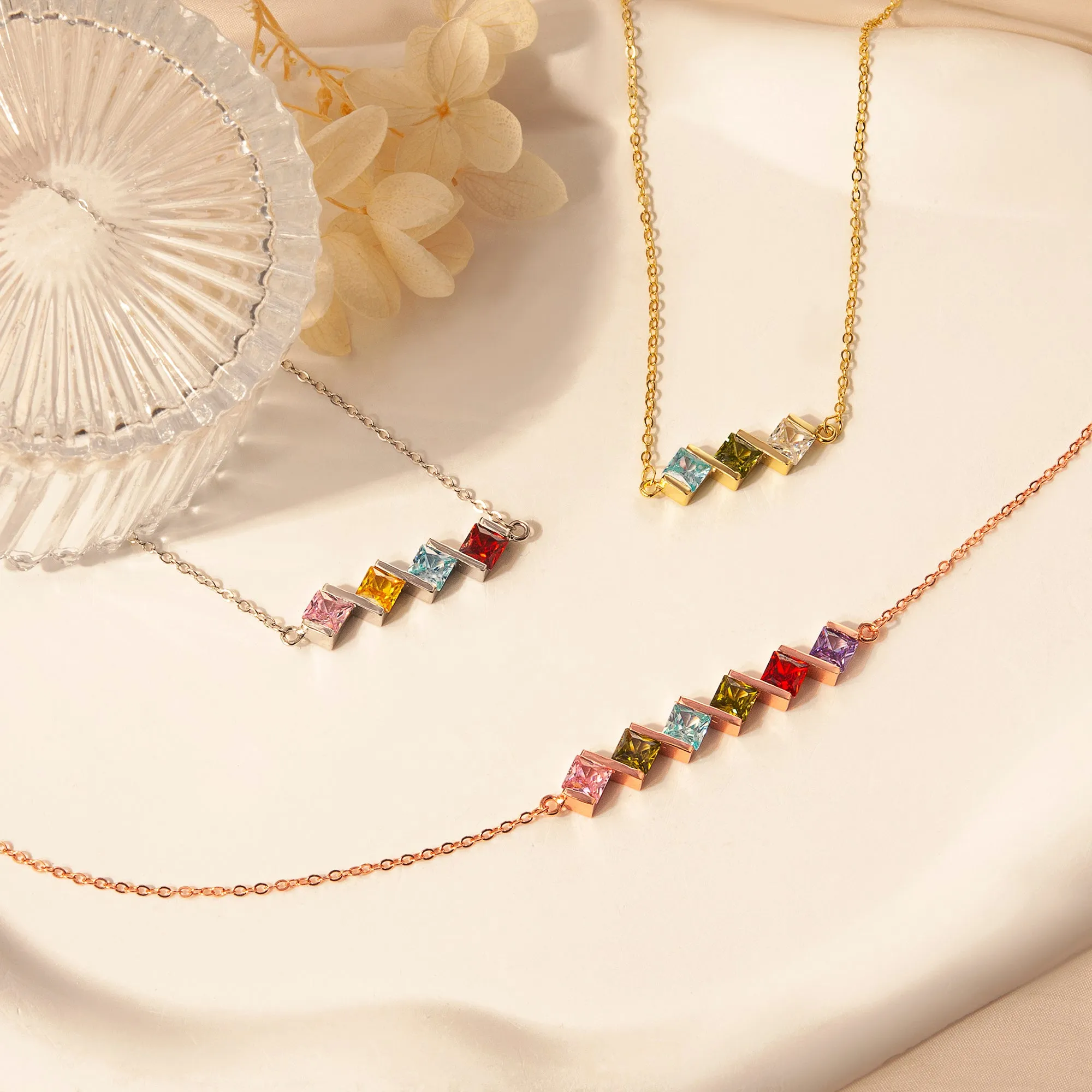 Square Birthstone Necklace sold by Anavia product image thumbnail 2