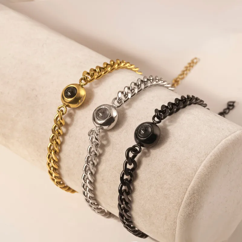 Custom Photo Projection Chain Bracelet sold by Anavia