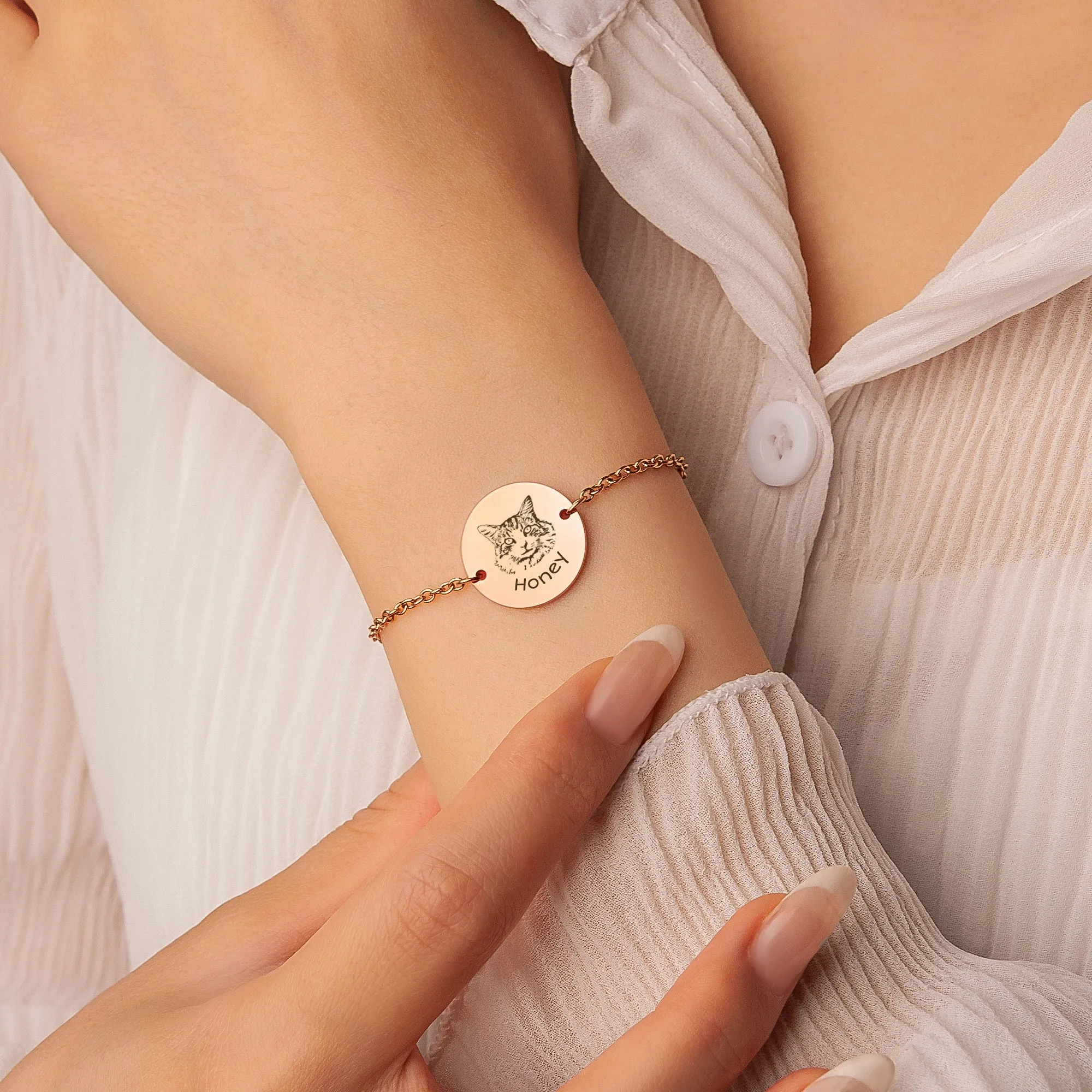 Custom 18MM Pet Portrait Charm Bracelet sold by Anavia product image thumbnail 2