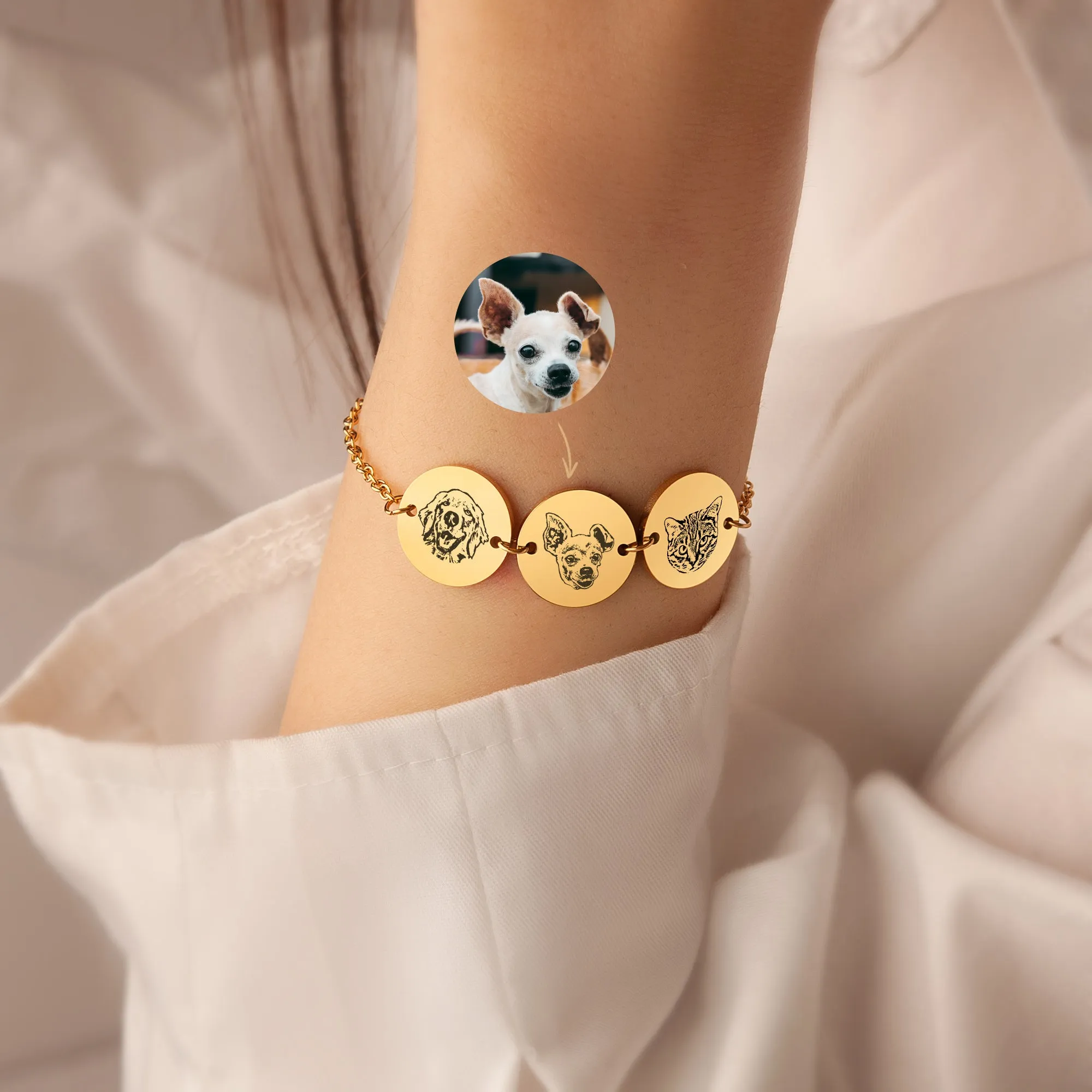 Personalized Pet Portrait Charm Bracelet sold by Anavia