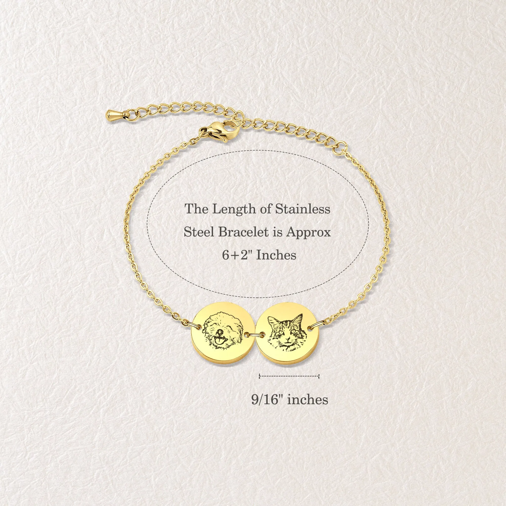 Personalized Pet Portrait Charm Bracelet sold by Anavia product image thumbnail 4