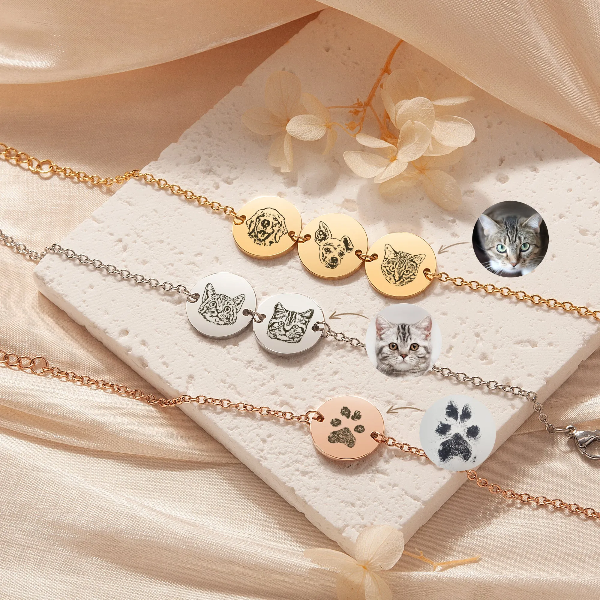 Personalized Pet Portrait Charm Bracelet sold by Anavia product image thumbnail 2