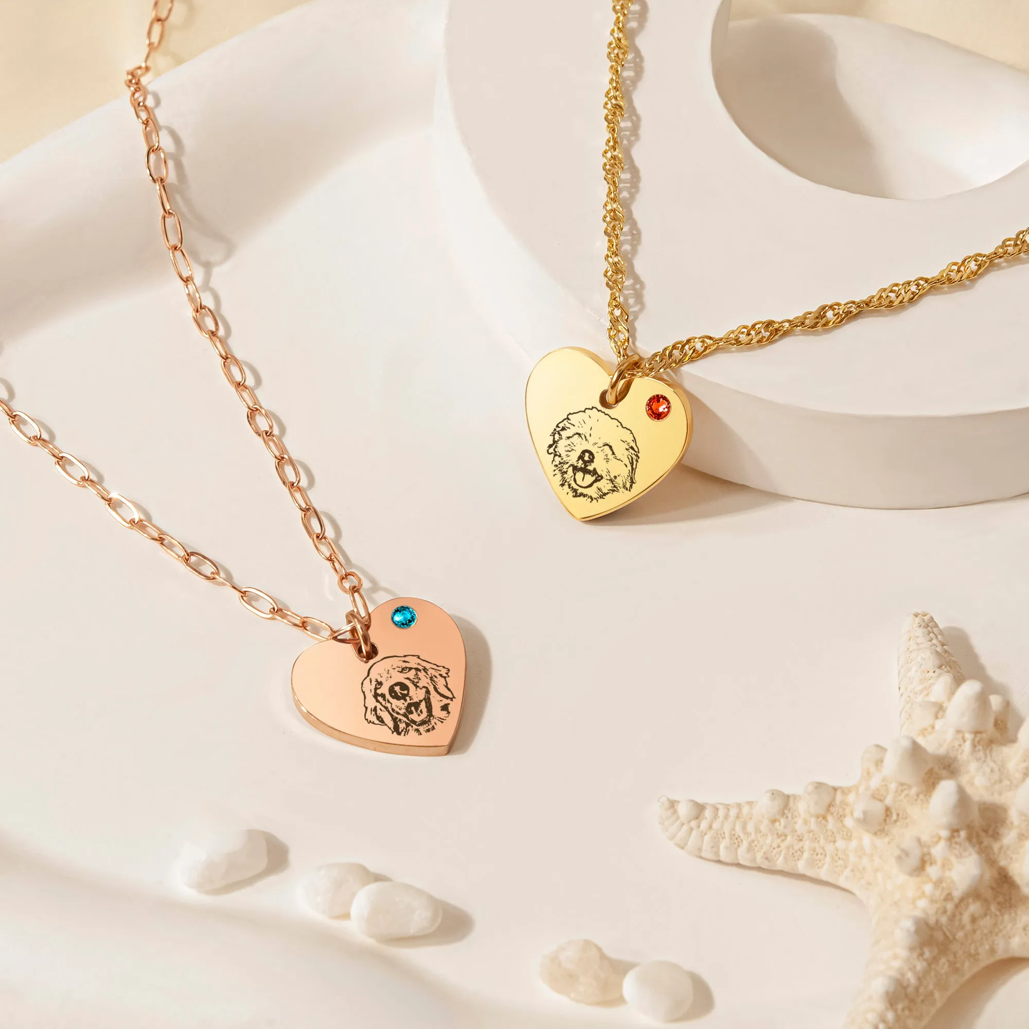 Pet Portrait Birthstone Heart Necklace sold by Anavia product image thumbnail 2